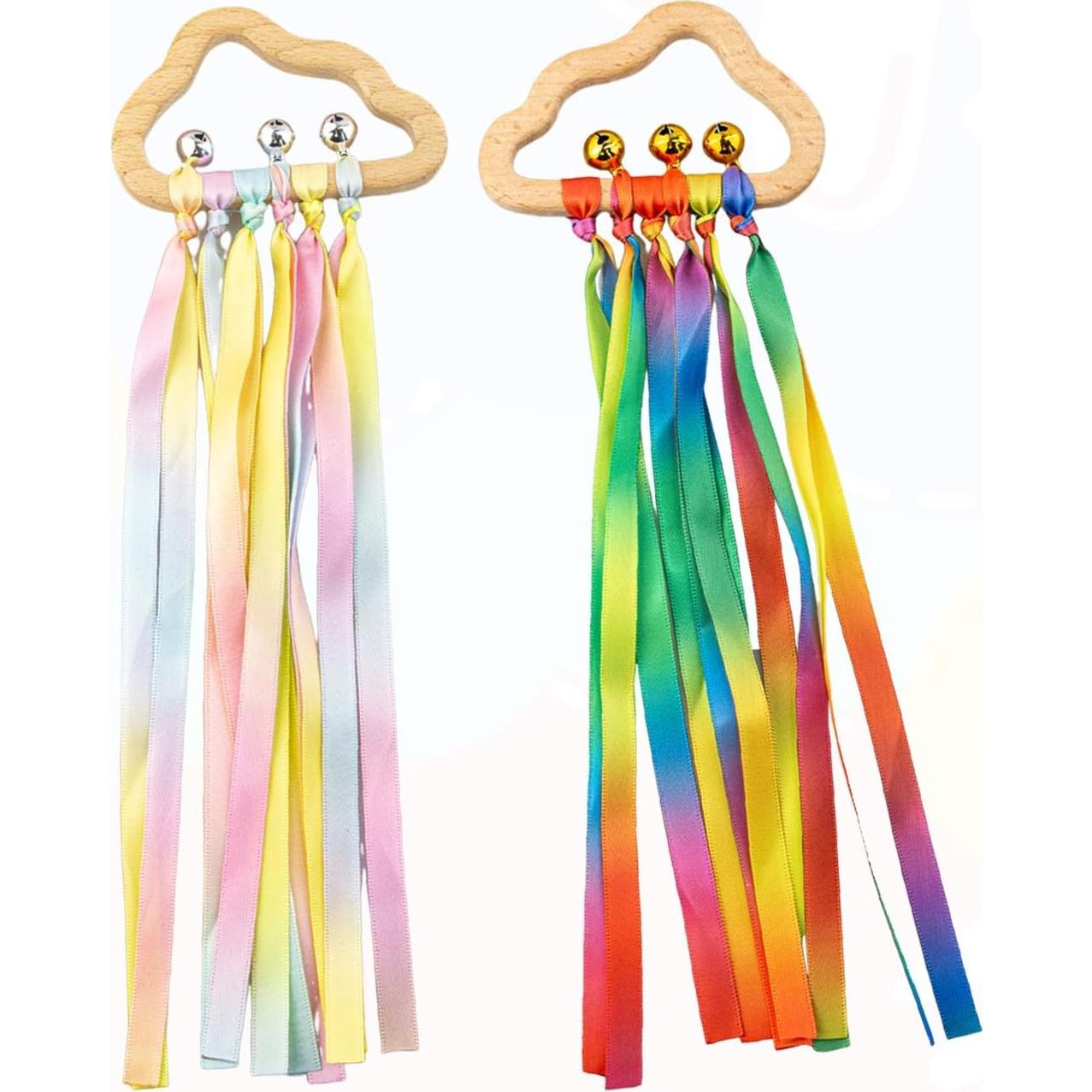 Cometas de Mano Arcoíris GUQIANLU - 2 Pcs con Campanas