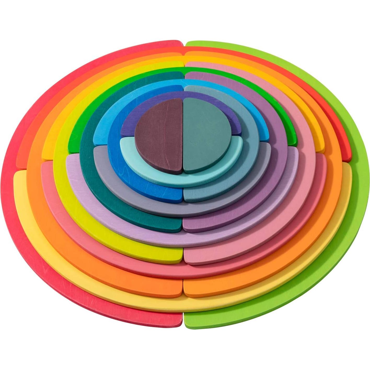 Juguetes Apilables de Madera MerryHeart - Arcoíris 11 Piezas