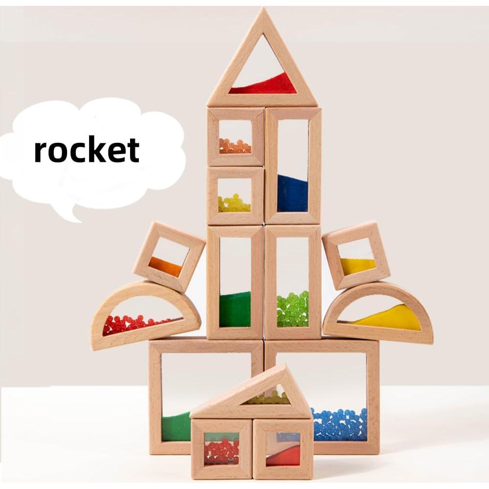 23 Piezas Bloques de Construcción Acrílico Arcoíris para Niños