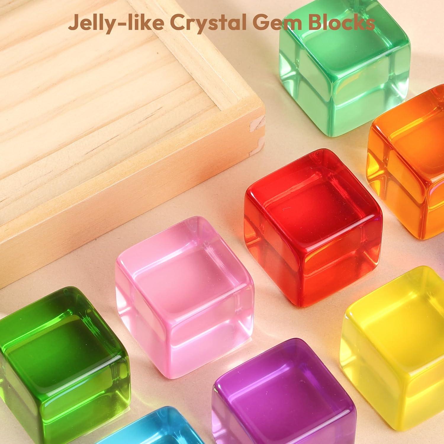 Bloques Acrílicos de Arcoíris Woodtoe para Niños 18 Meses a 6 Años