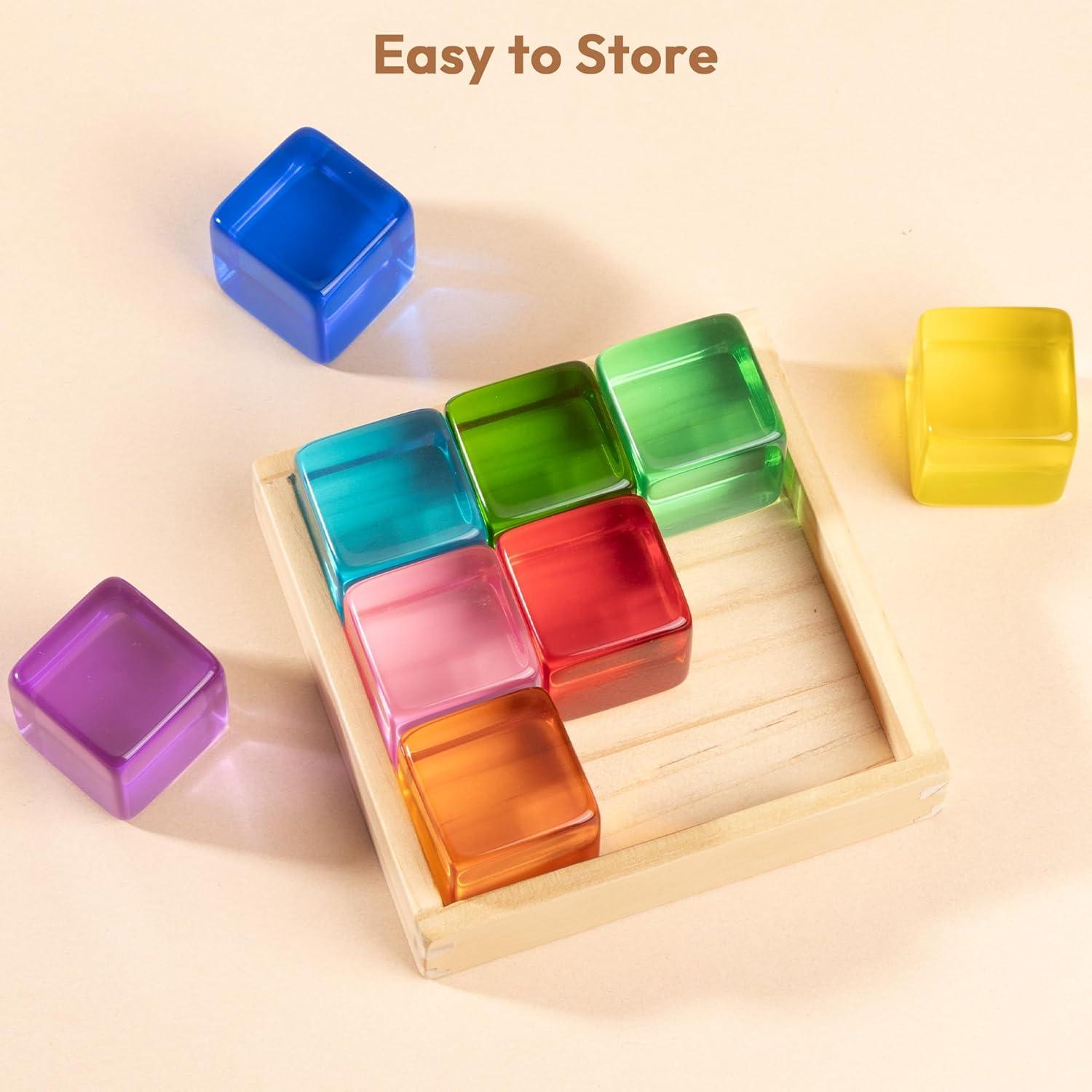 Bloques Acrílicos de Arcoíris Woodtoe para Niños 18 Meses a 6 Años