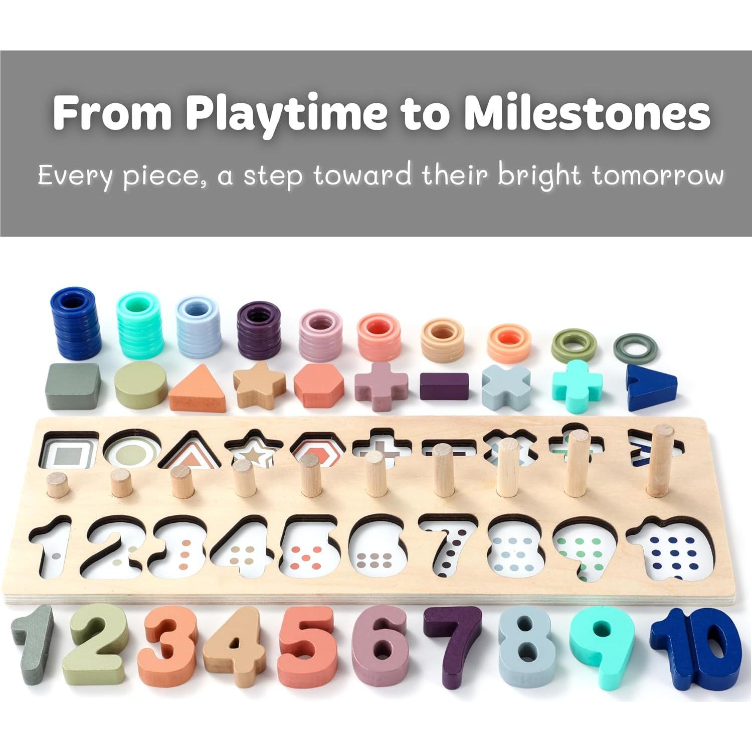 Juguetes de Madera Montessori BEKILOLE para Niños 3+ Años