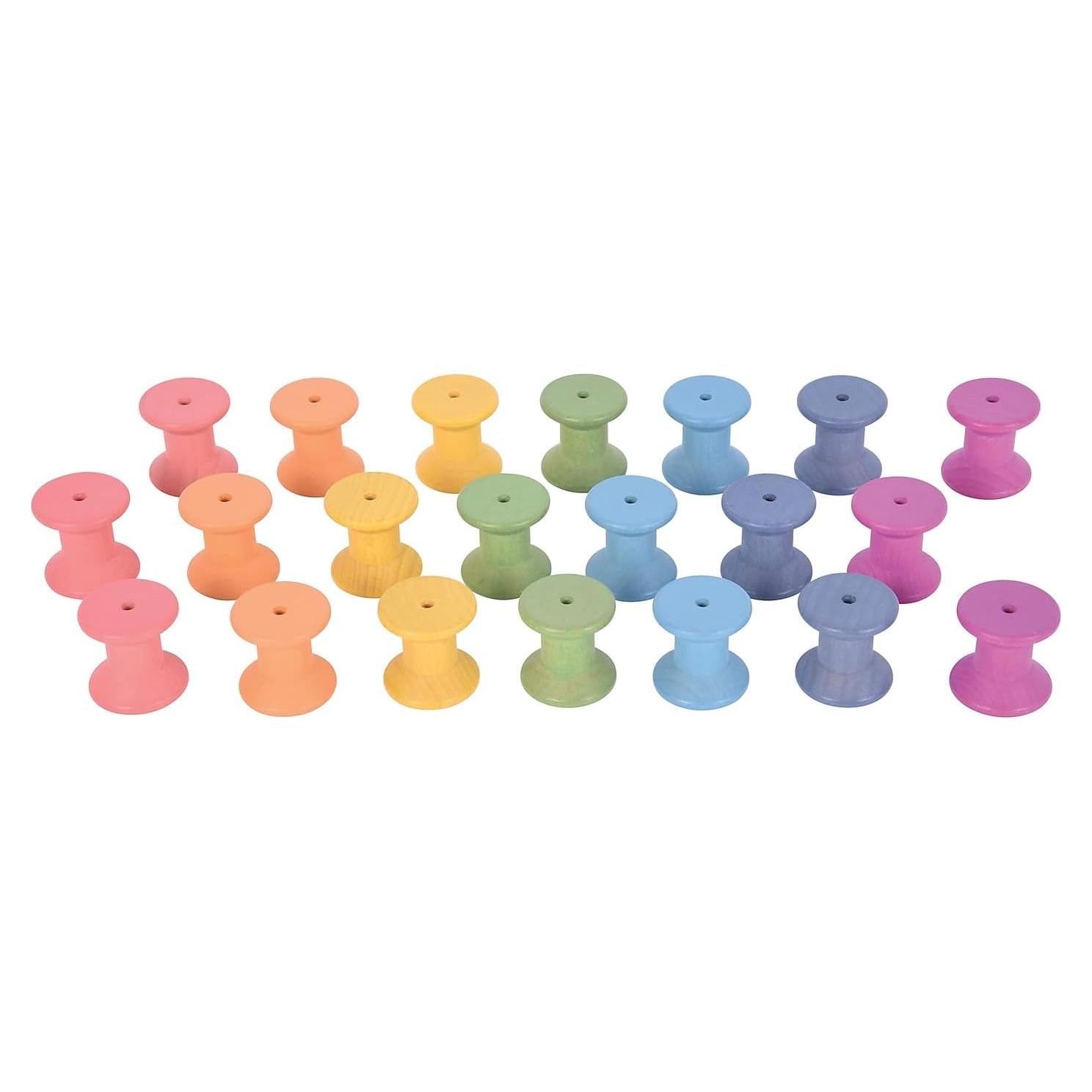 Bobinas de Madera Arcoíris TickiT - Set de 21 Piezas - 10m+