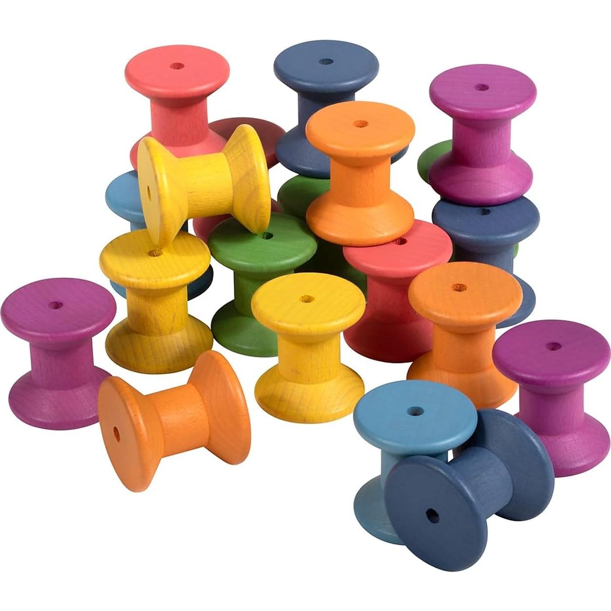 Bobinas de Madera Arcoíris TickiT - Set de 21 Piezas - 10m+