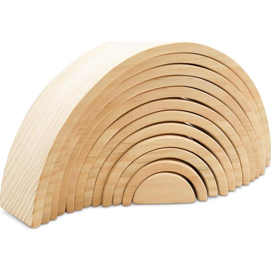 Set de 12 Arcos de Arcoíris de Madera Natural Woodpeckers