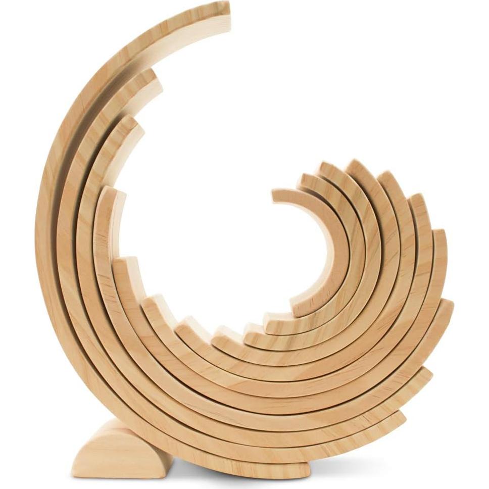 Set de 12 Arcos de Arcoíris de Madera Natural Woodpeckers