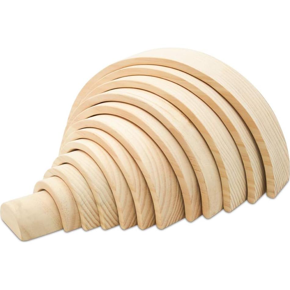 Set de 12 Arcos de Arcoíris de Madera Natural Woodpeckers