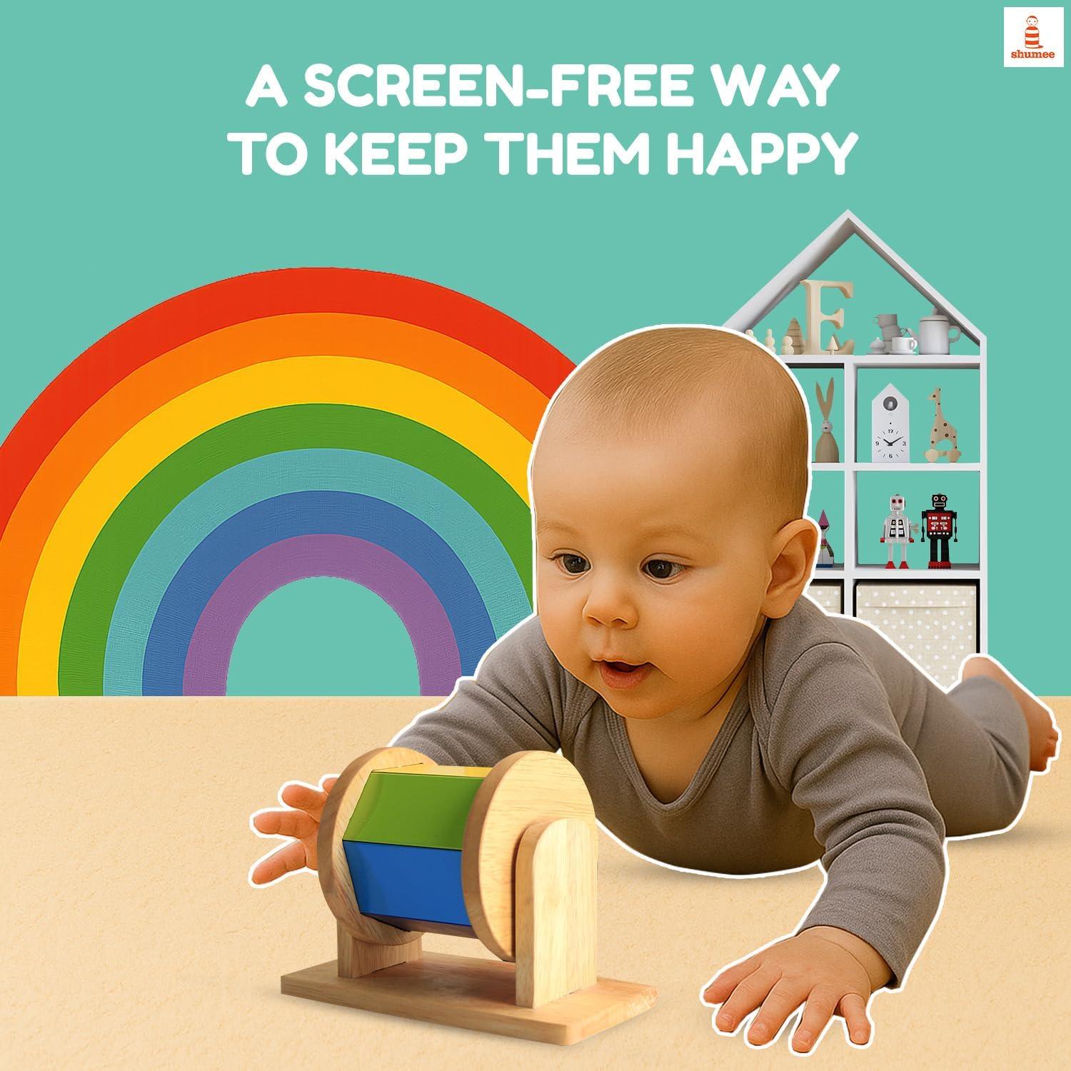 Juguete de tambor giratorio de madera Shumee 18x15 cm