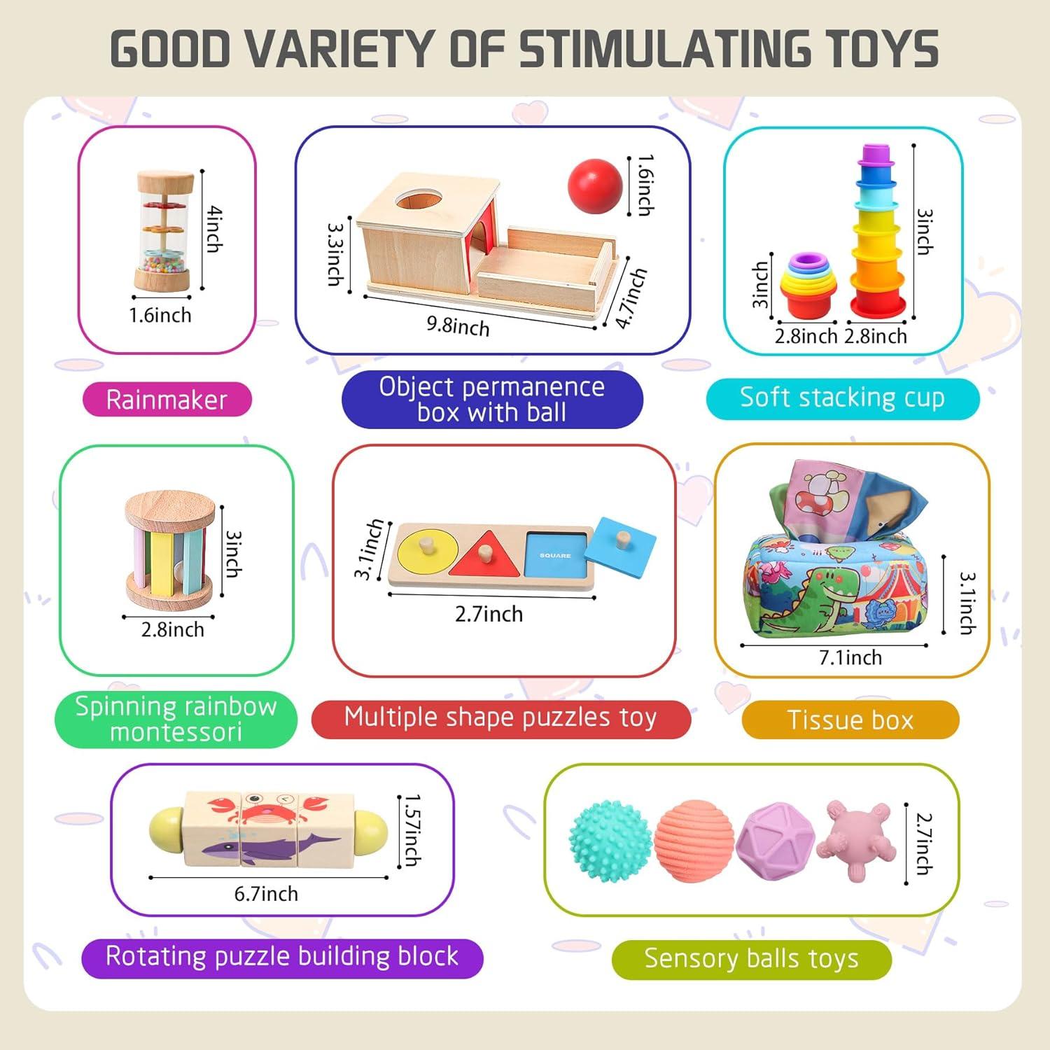 Juguetes Montessori Tooysea 8 en 1 para Bebés 6-12 Meses