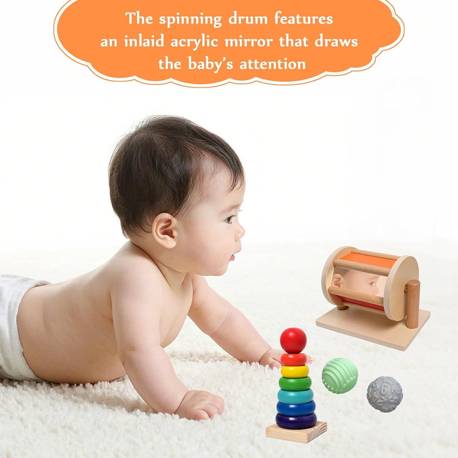 Juego de Juguetes de Madera LECEHIVO 12 Piezas para Bebés