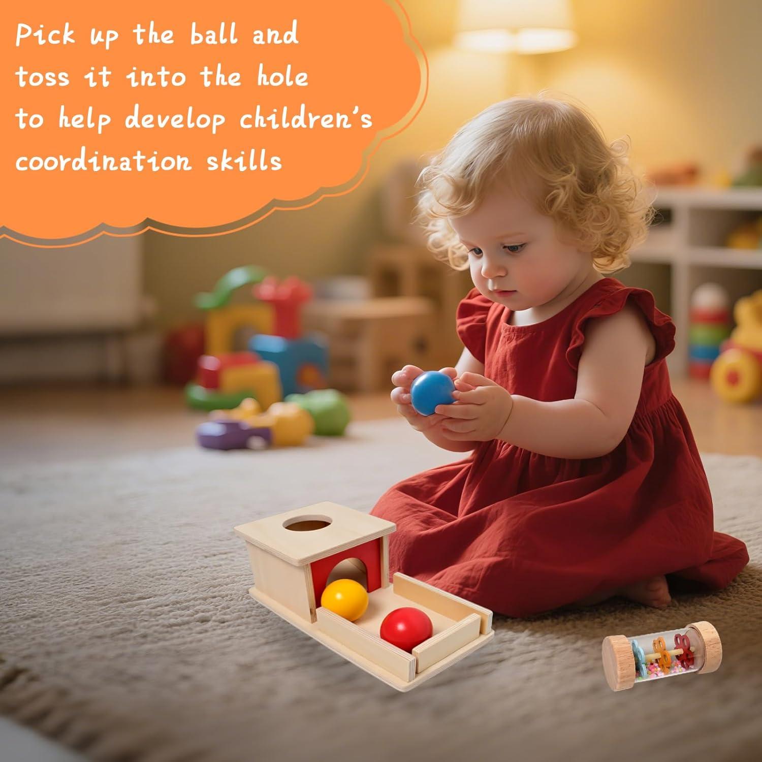 Juego de Juguetes de Madera LECEHIVO 12 Piezas para Bebés