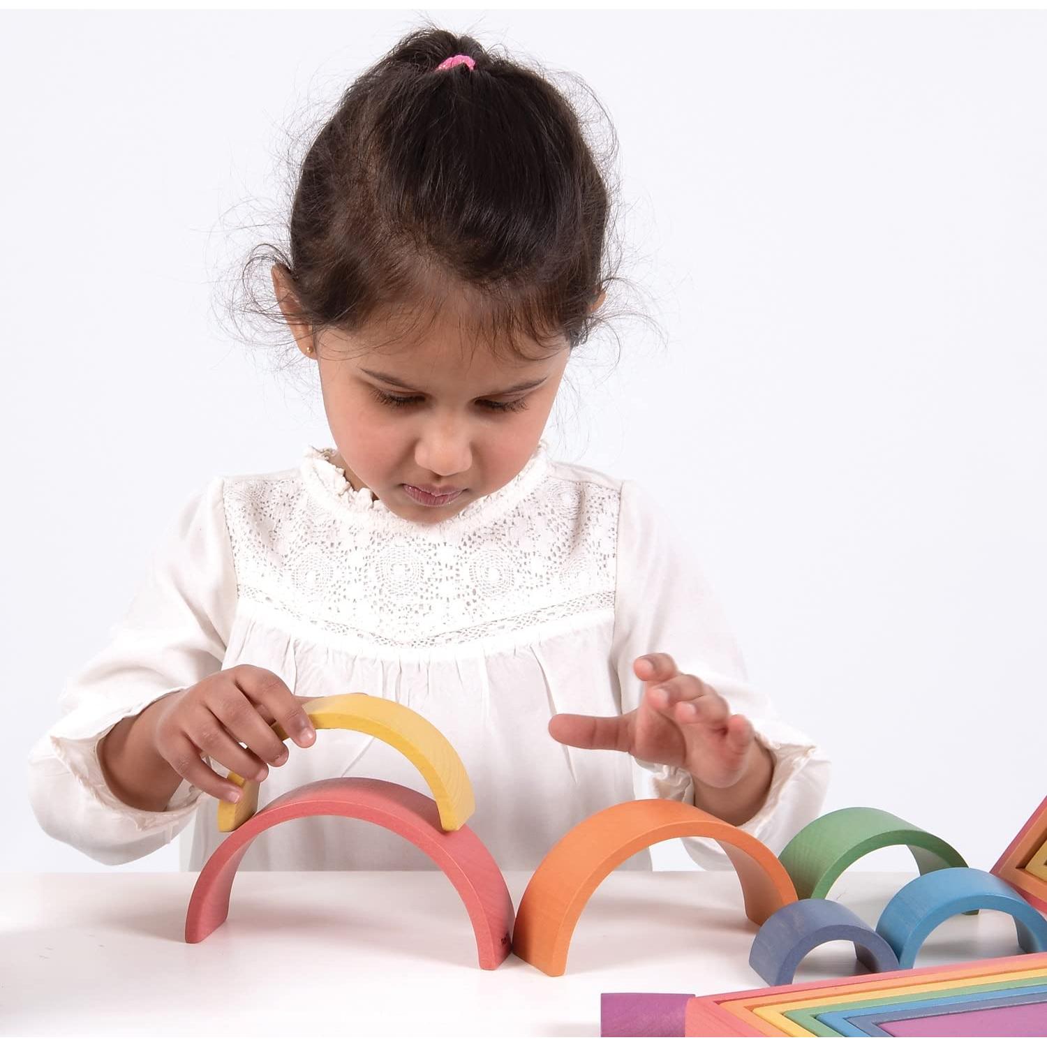 Arcos Arcoíris de Madera TickiT - Juguete Apilable 6 Piezas