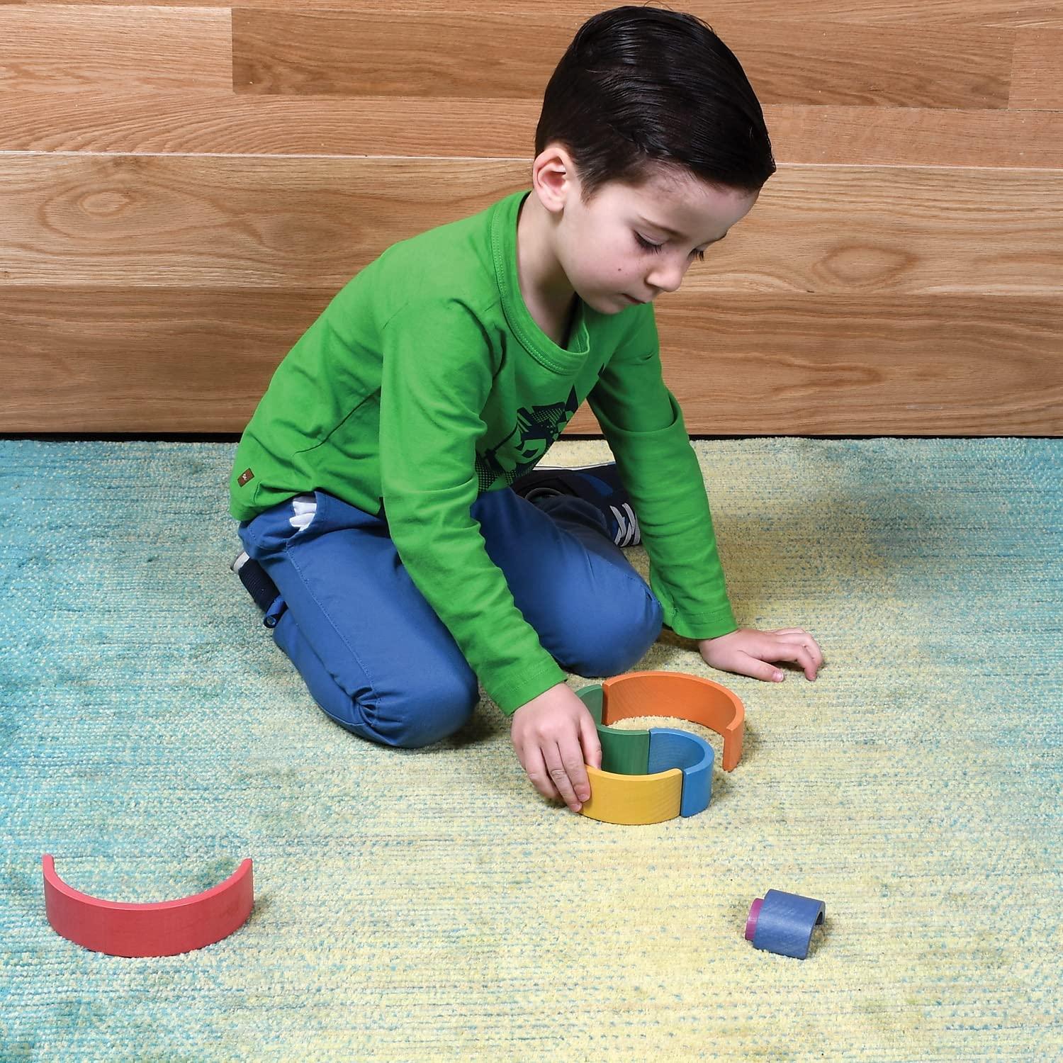 Arcos Arcoíris de Madera TickiT - Juguete Apilable 6 Piezas