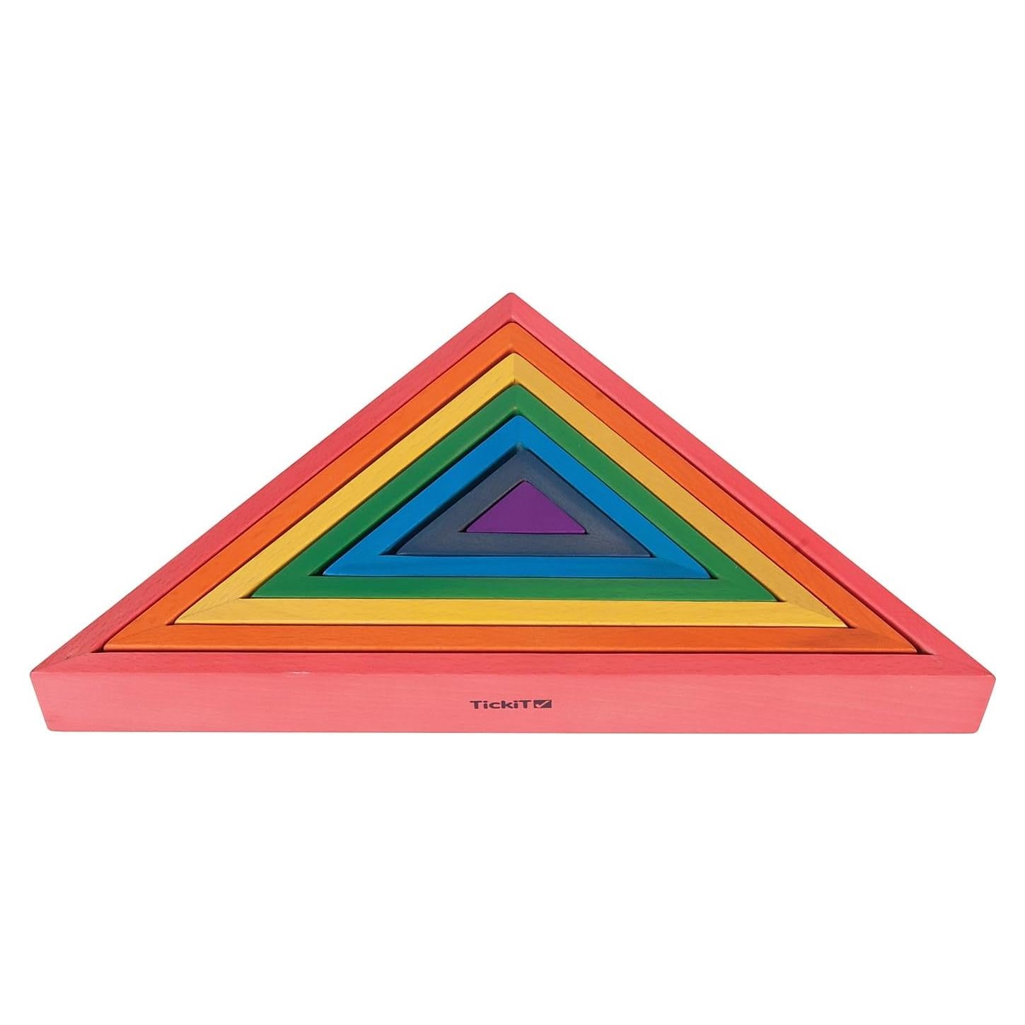Bloques Apilables Triángulos Arcoíris TickiT 73418 - Madera 6 Piezas