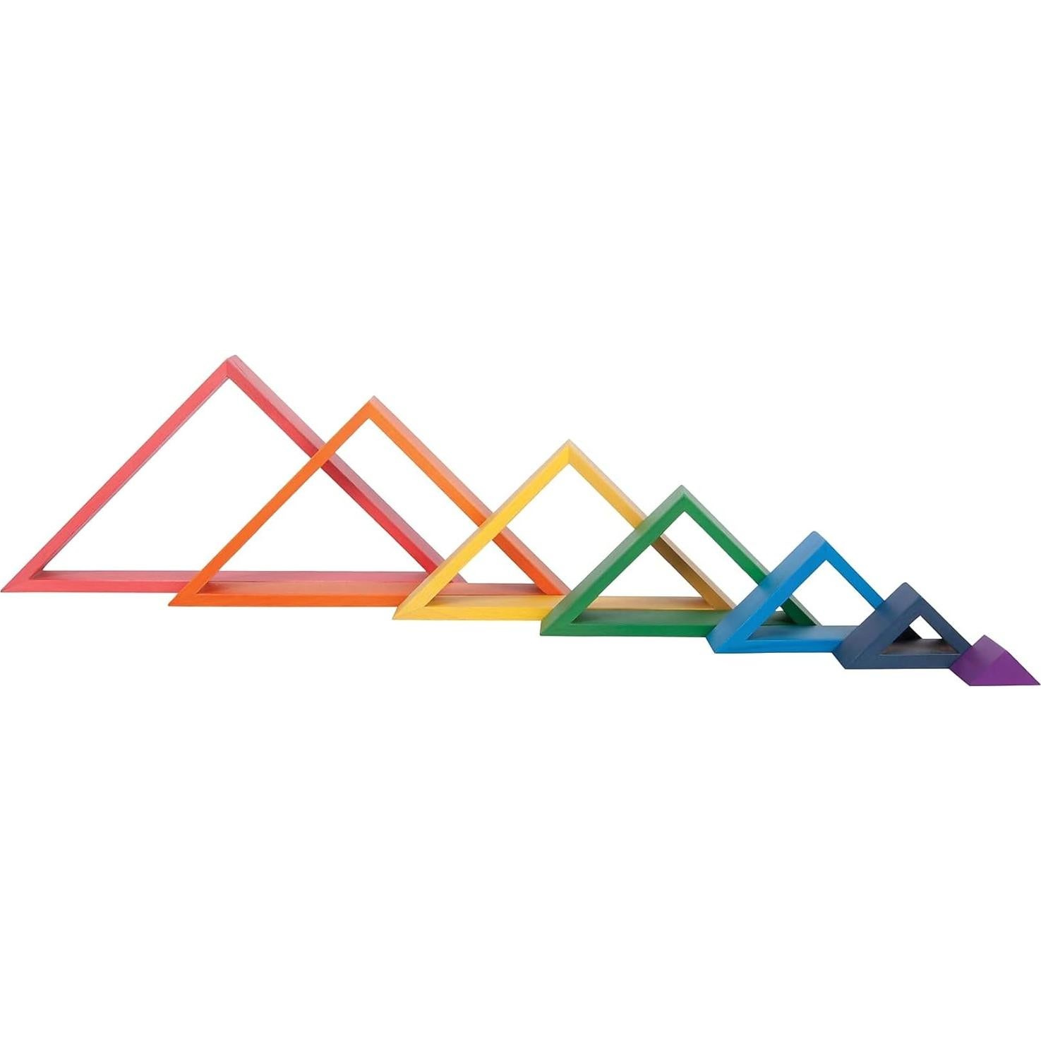 Bloques Apilables Triángulos Arcoíris TickiT 73418 - Madera 6 Piezas