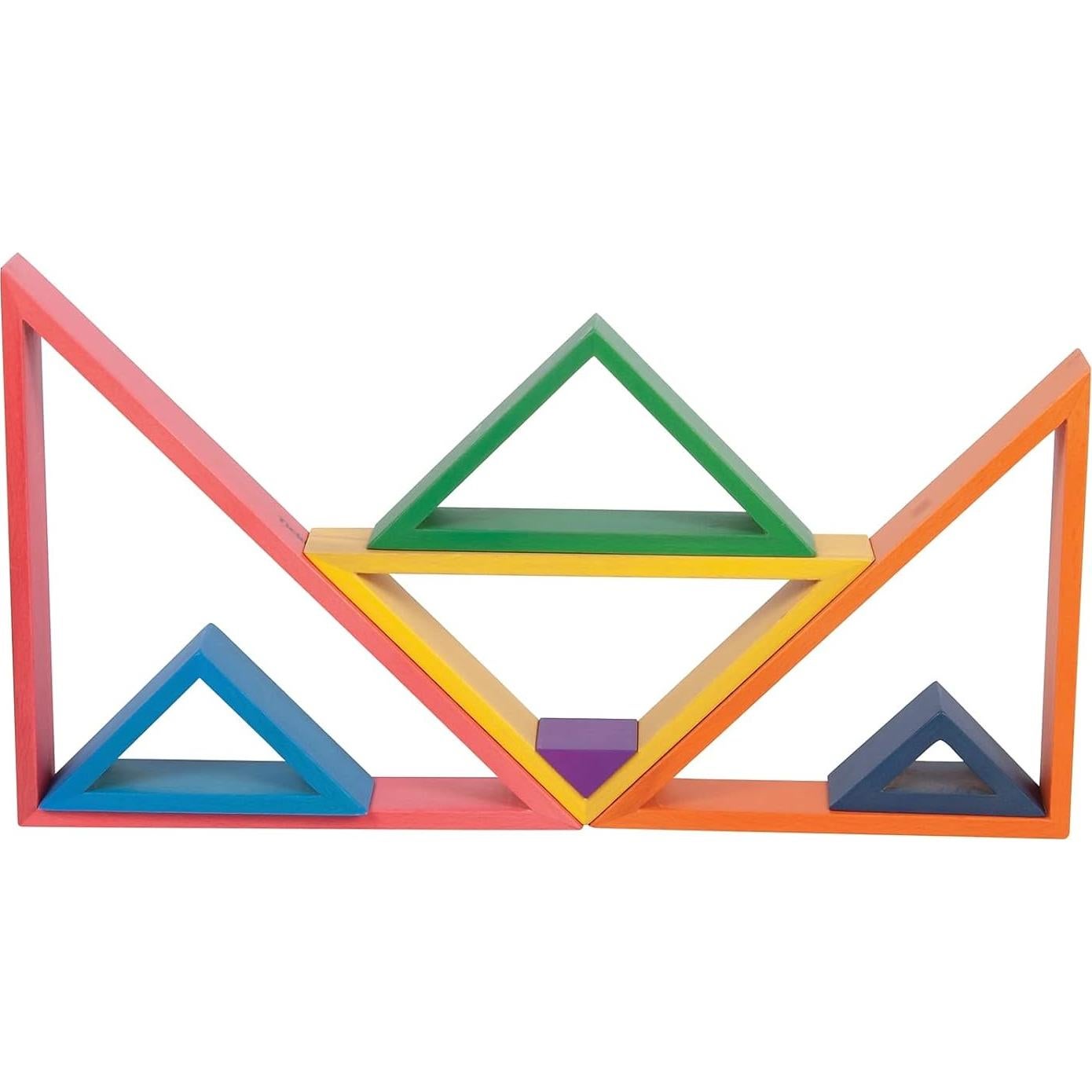 Bloques Apilables Triángulos Arcoíris TickiT 73418 - Madera 6 Piezas