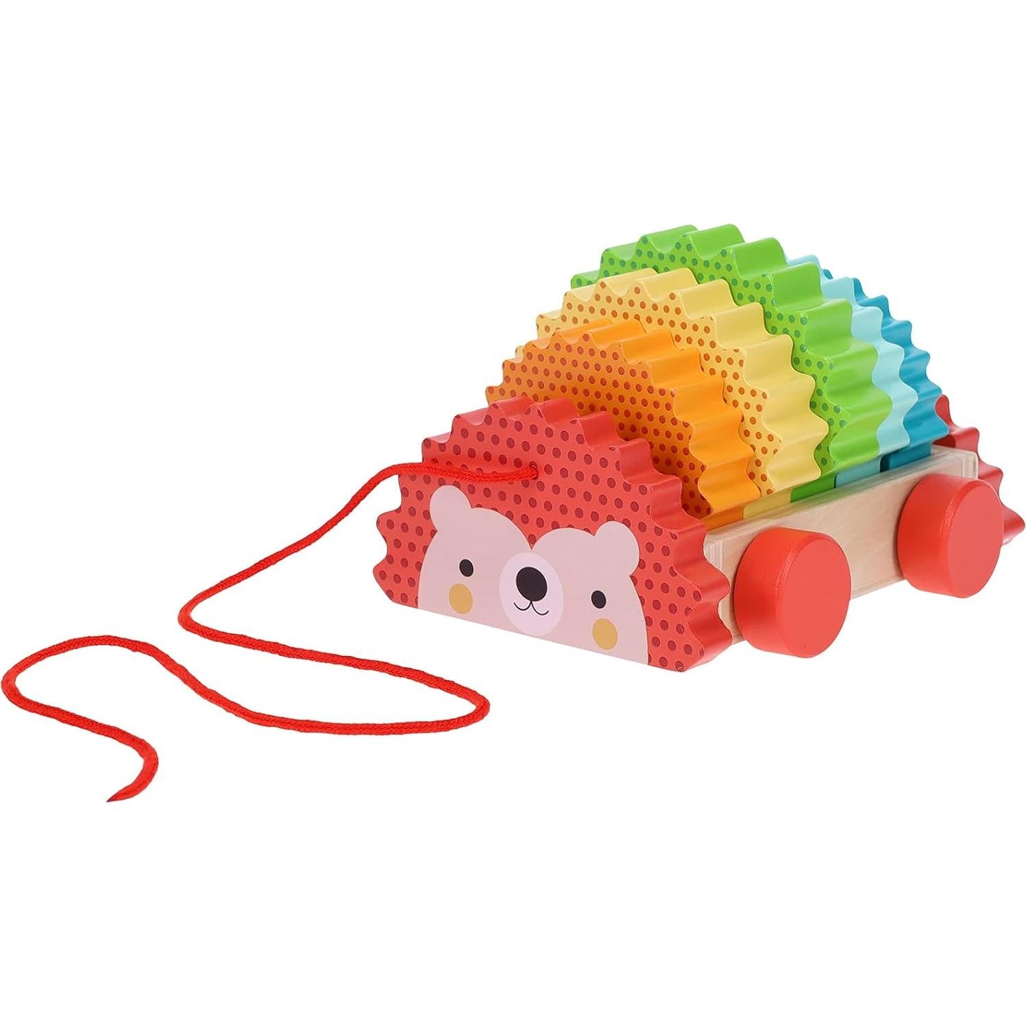 Juguete de Tirar Erizo Arcoíris de Madera Petit Collage