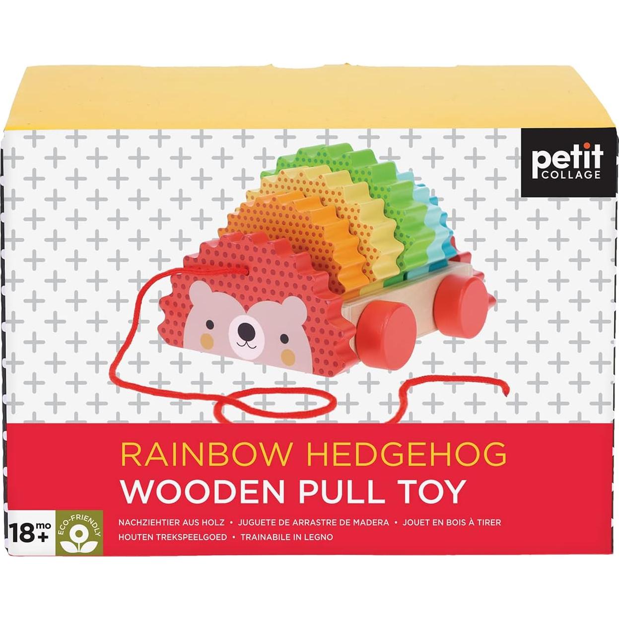 Juguete de Tirar Erizo Arcoíris de Madera Petit Collage