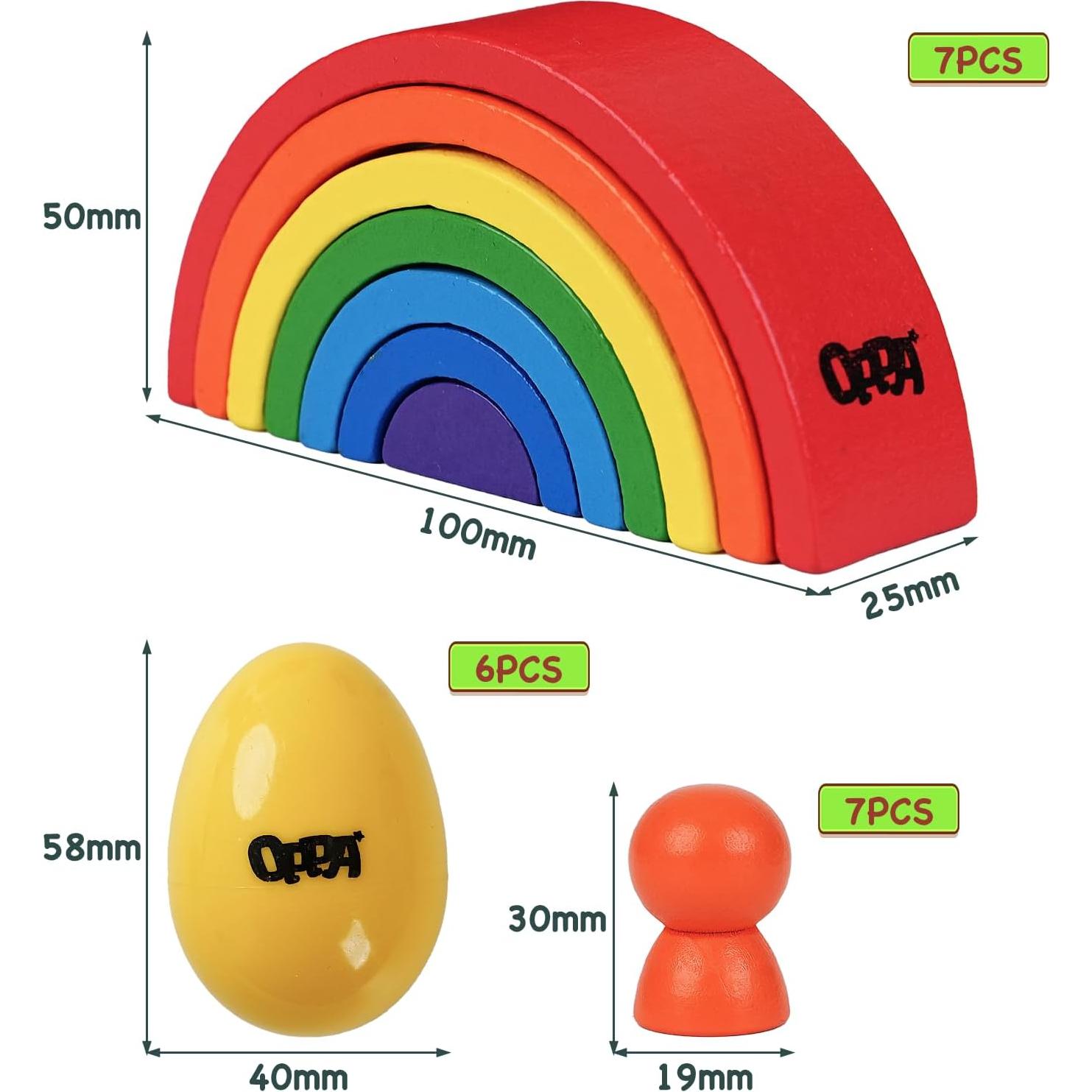 Set Educativo de Juguetes OPPA: Shakers de Huevo y Apilador Arcoíris