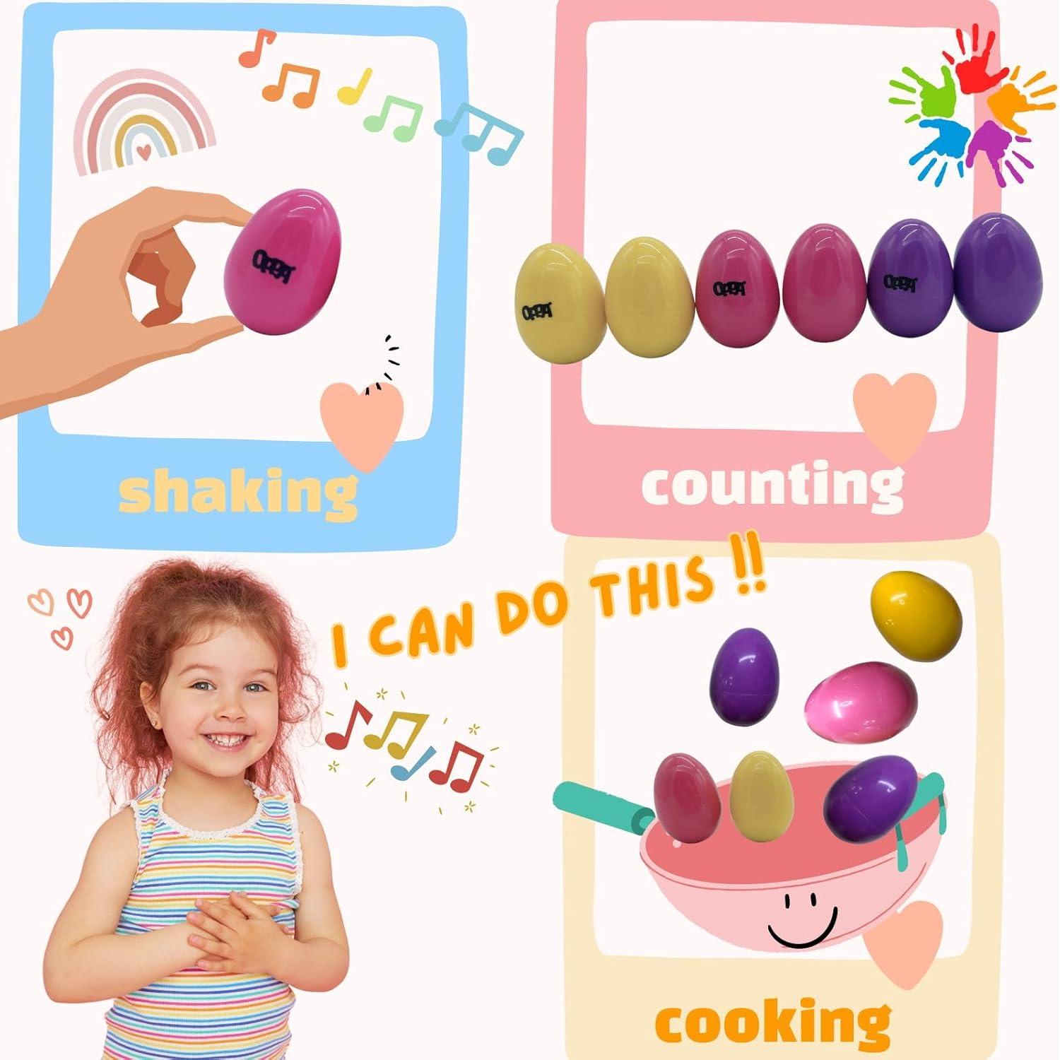 Set Educativo de Juguetes OPPA: Shakers de Huevo y Apilador Arcoíris