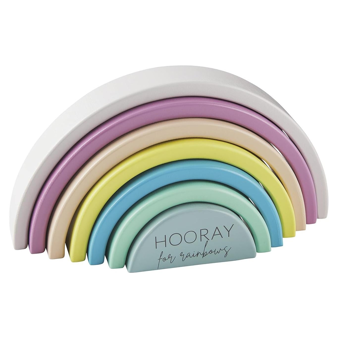 Juego de Arcos Apilables de Madera Mud Pie - Arcoíris Azul