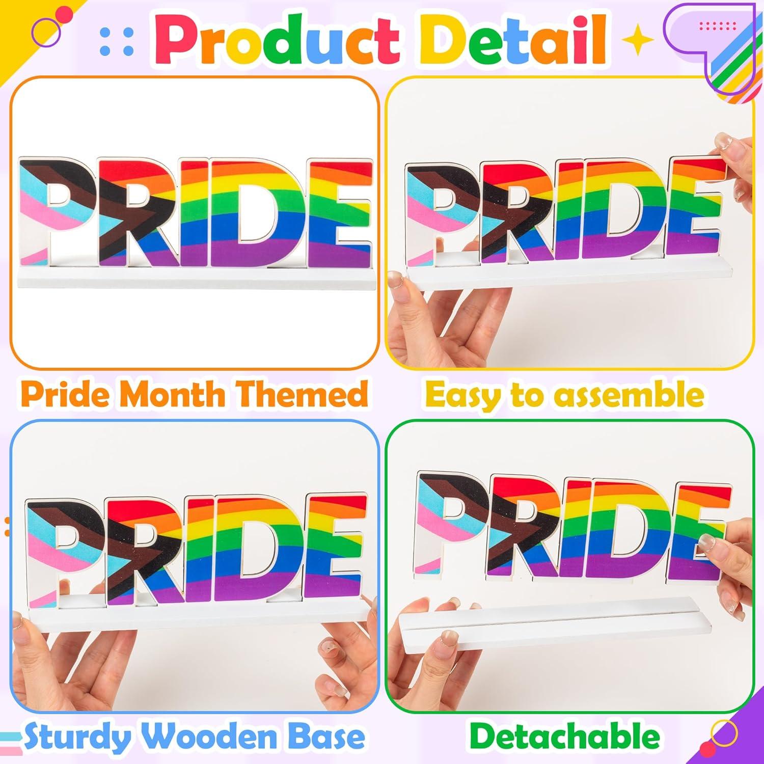 Centros de Mesa de Madera Haooryx - 6 Piezas Orgullo LGBTQ