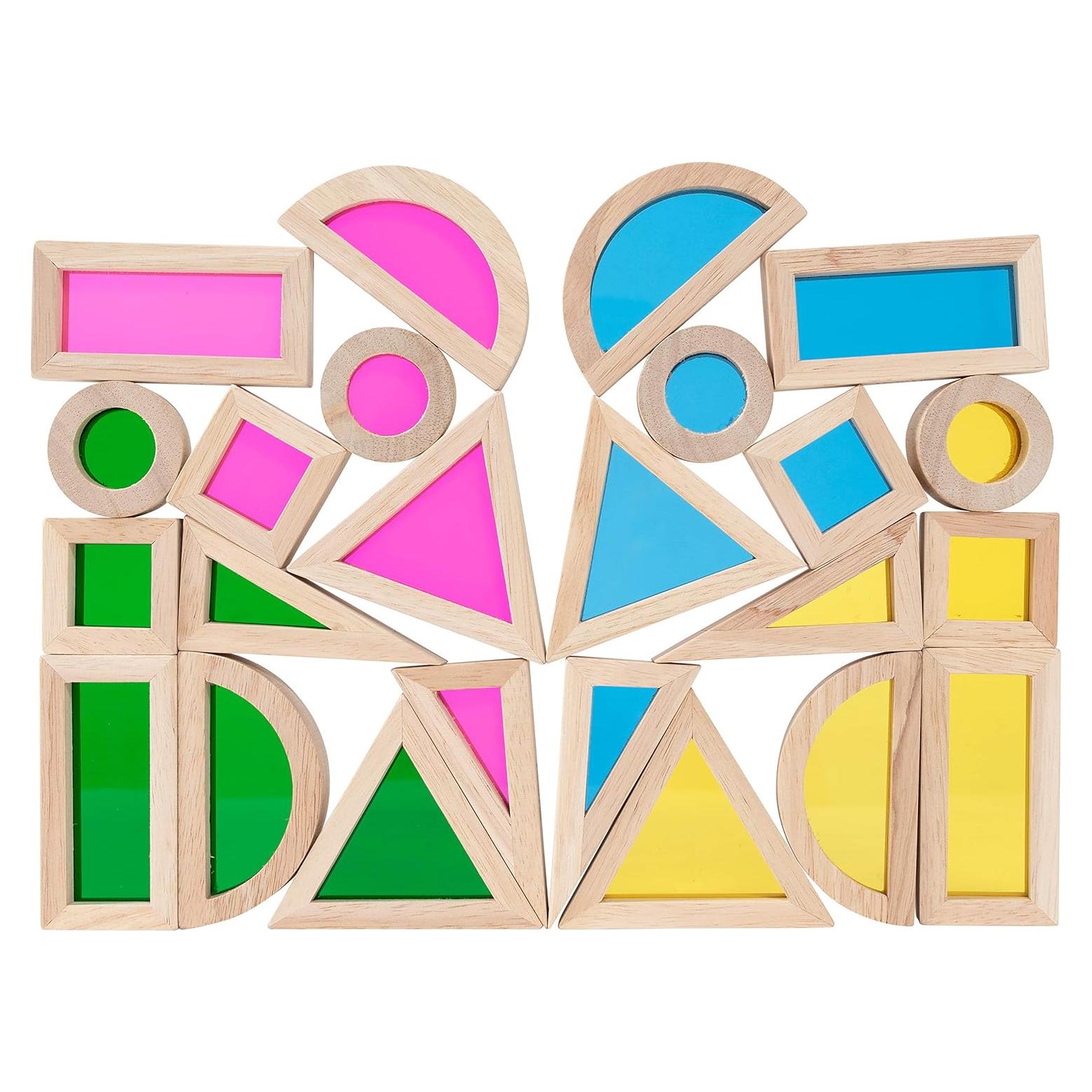 Bloques Arcoíris TickiT | Set de 24 | Bloques Sensoriales Montessori