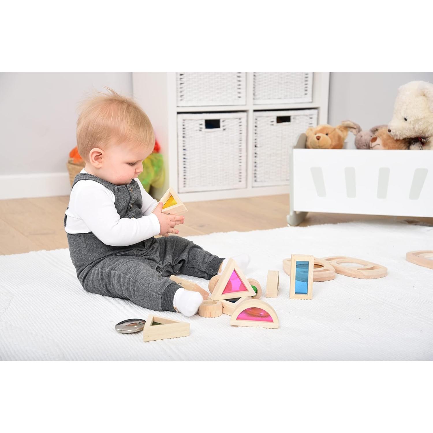 Bloques Arcoíris TickiT | Set de 24 | Bloques Sensoriales Montessori