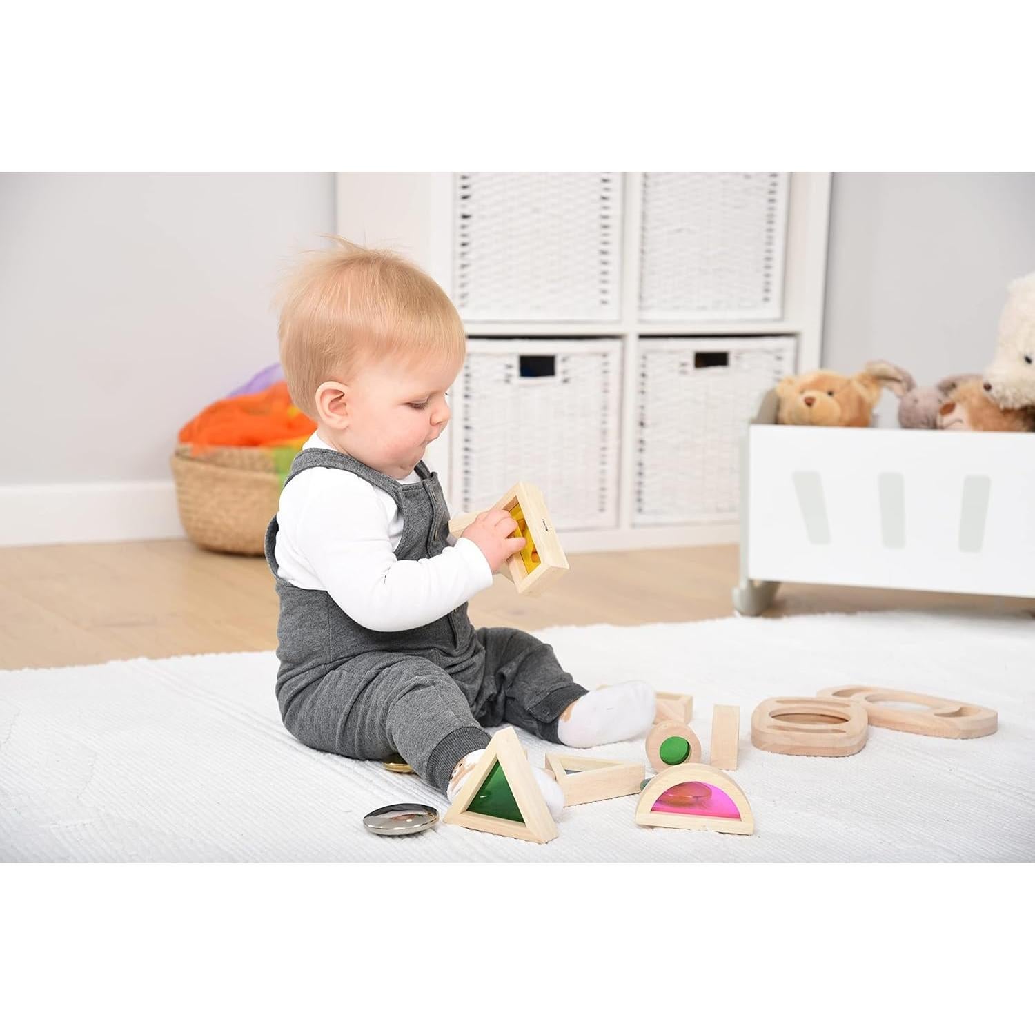 Bloques Arcoíris TickiT | Set de 24 | Bloques Sensoriales Montessori