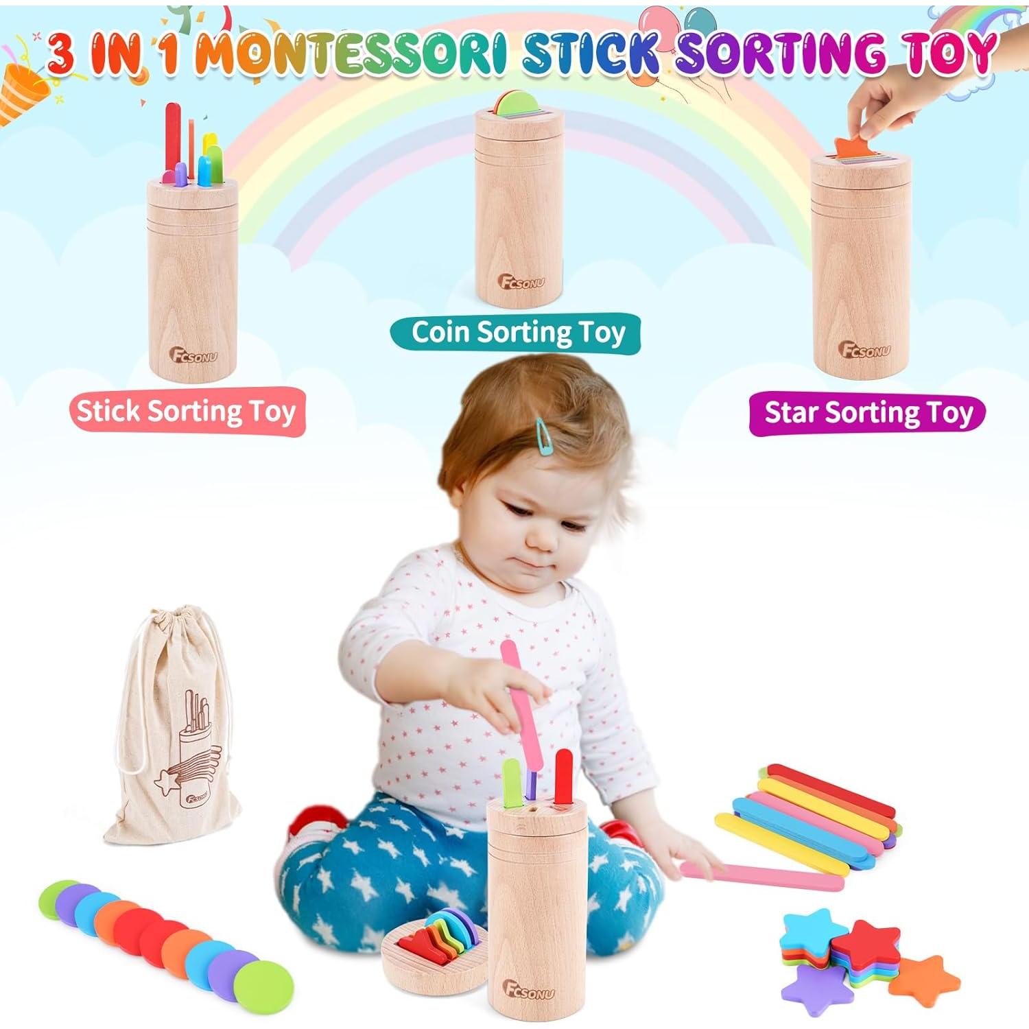 Juguetes Montessori FCSONU de Madera para Niños 1-3 Años