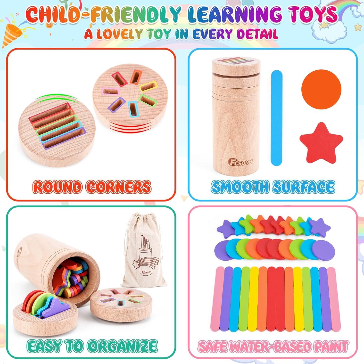 Juguetes Montessori FCSONU de Madera para Niños 1-3 Años