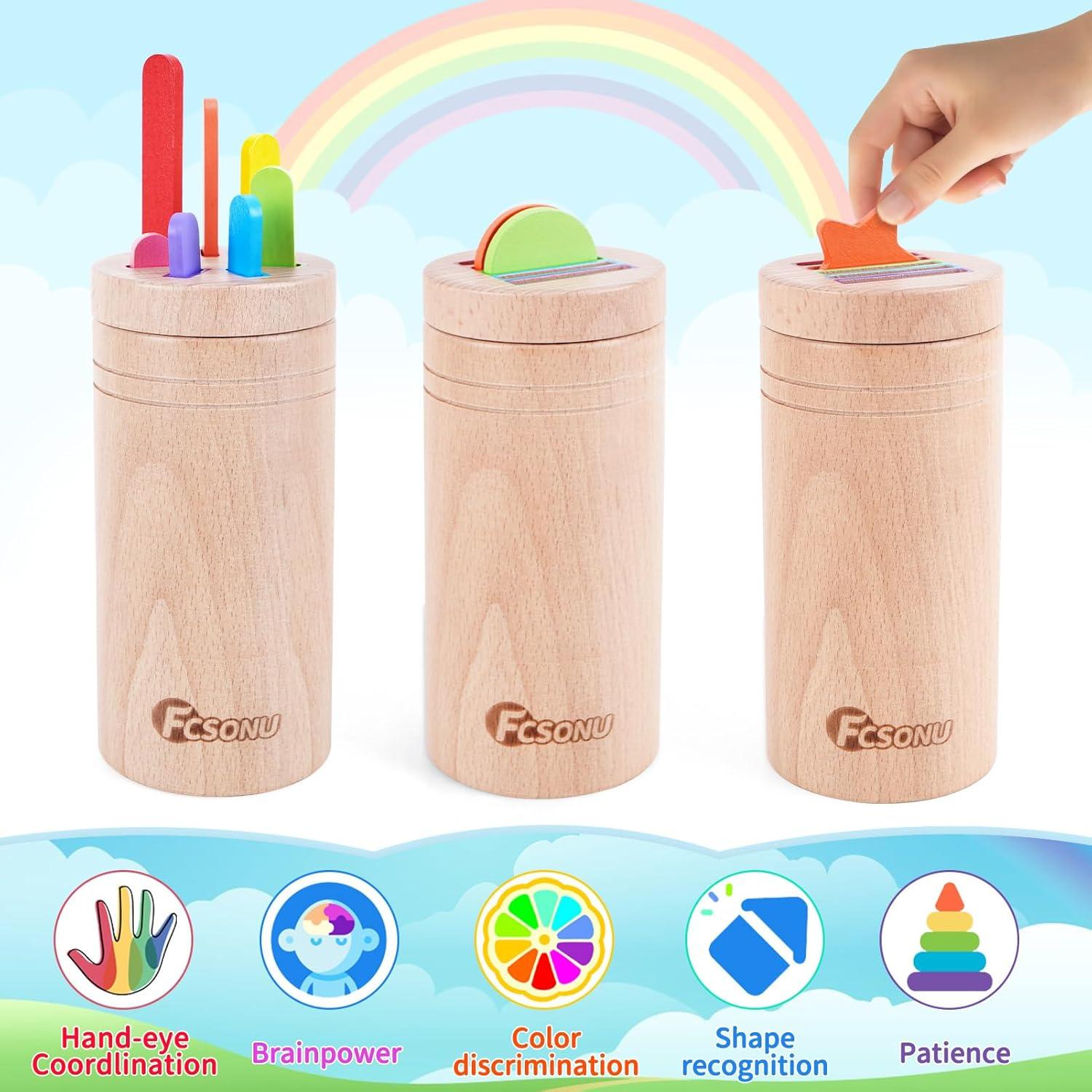 Juguetes Montessori FCSONU de Madera para Niños 1-3 Años