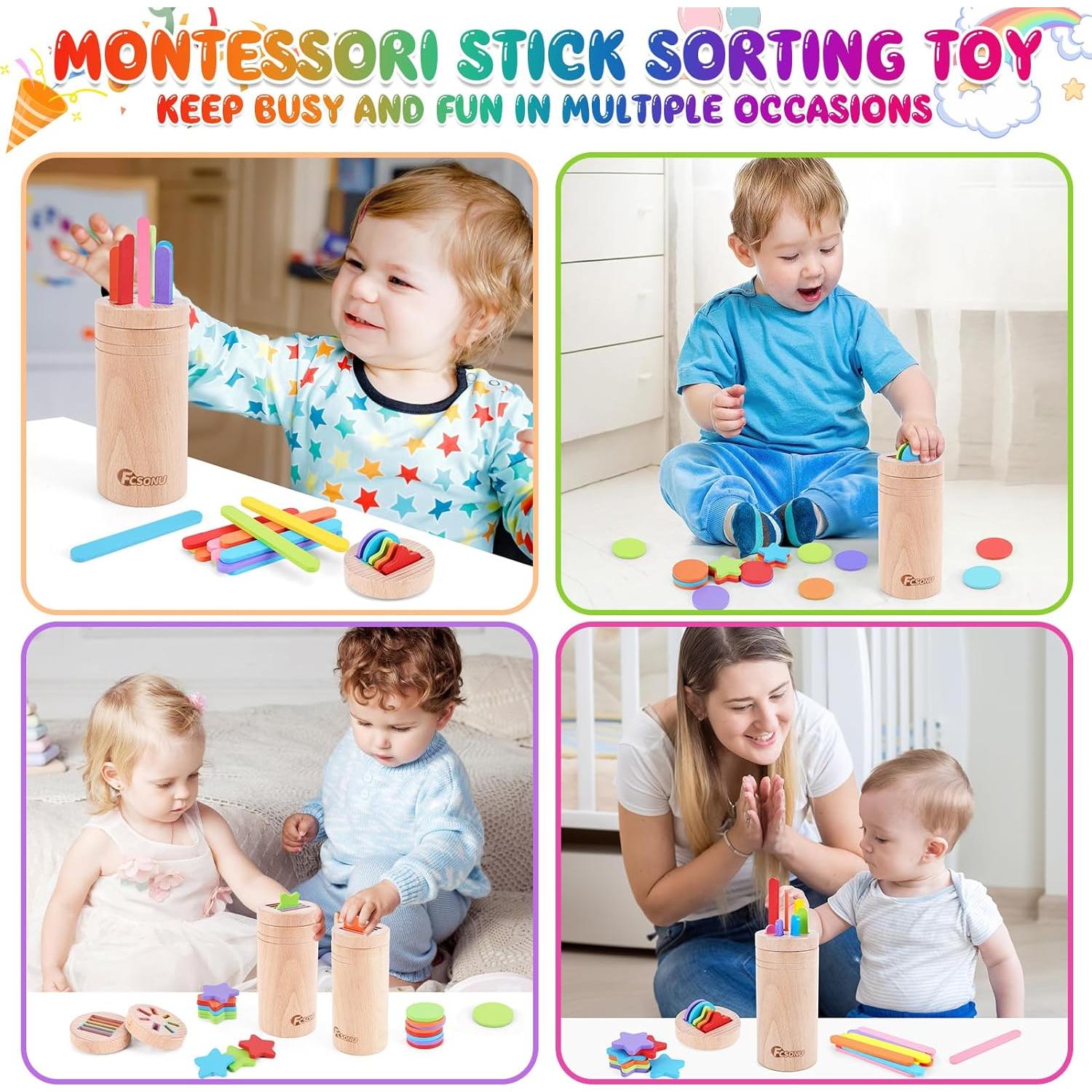 Juguetes Montessori FCSONU de Madera para Niños 1-3 Años