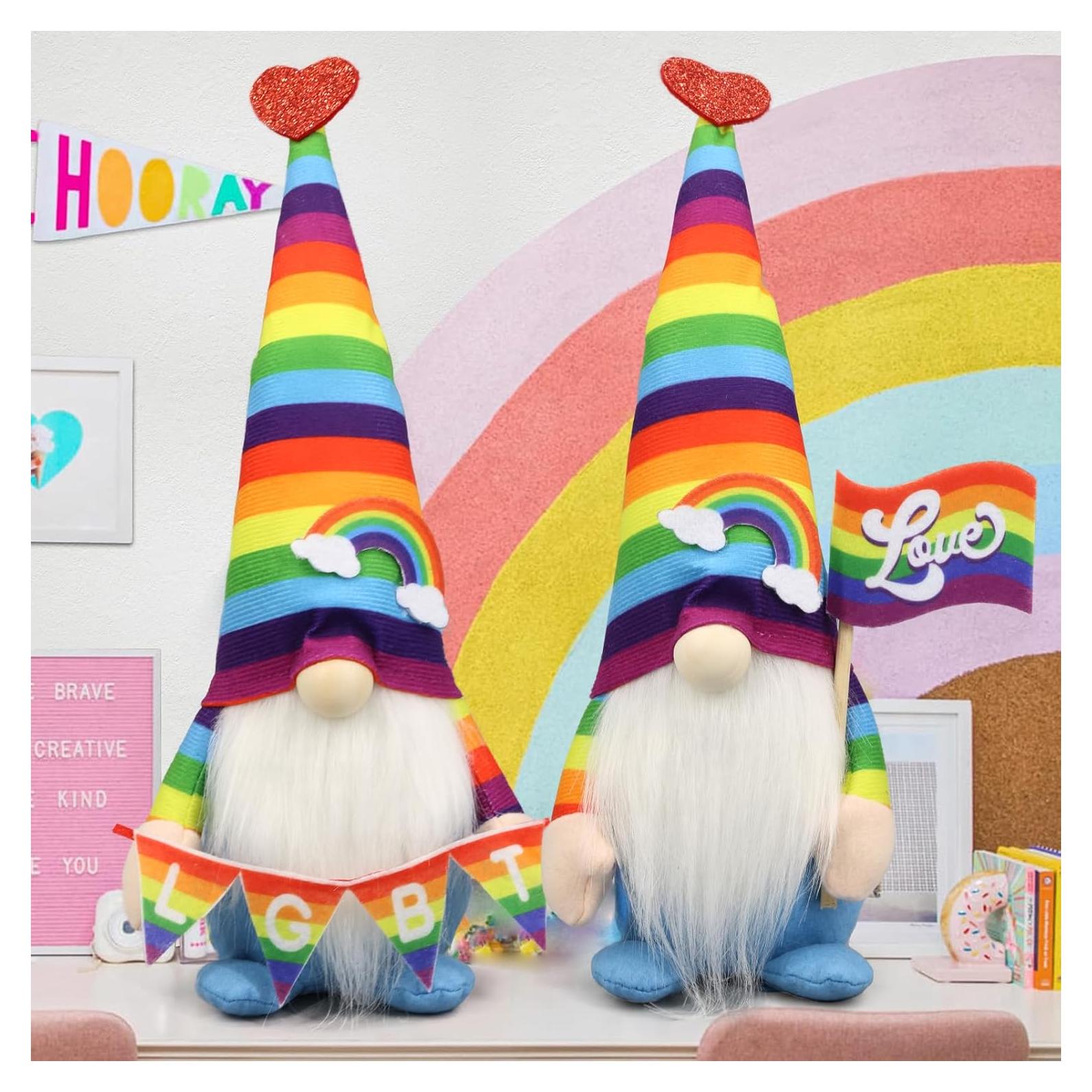 Gnomos de Peluche del Orgullo Gay 2PCS - Decoración Arcoíris
