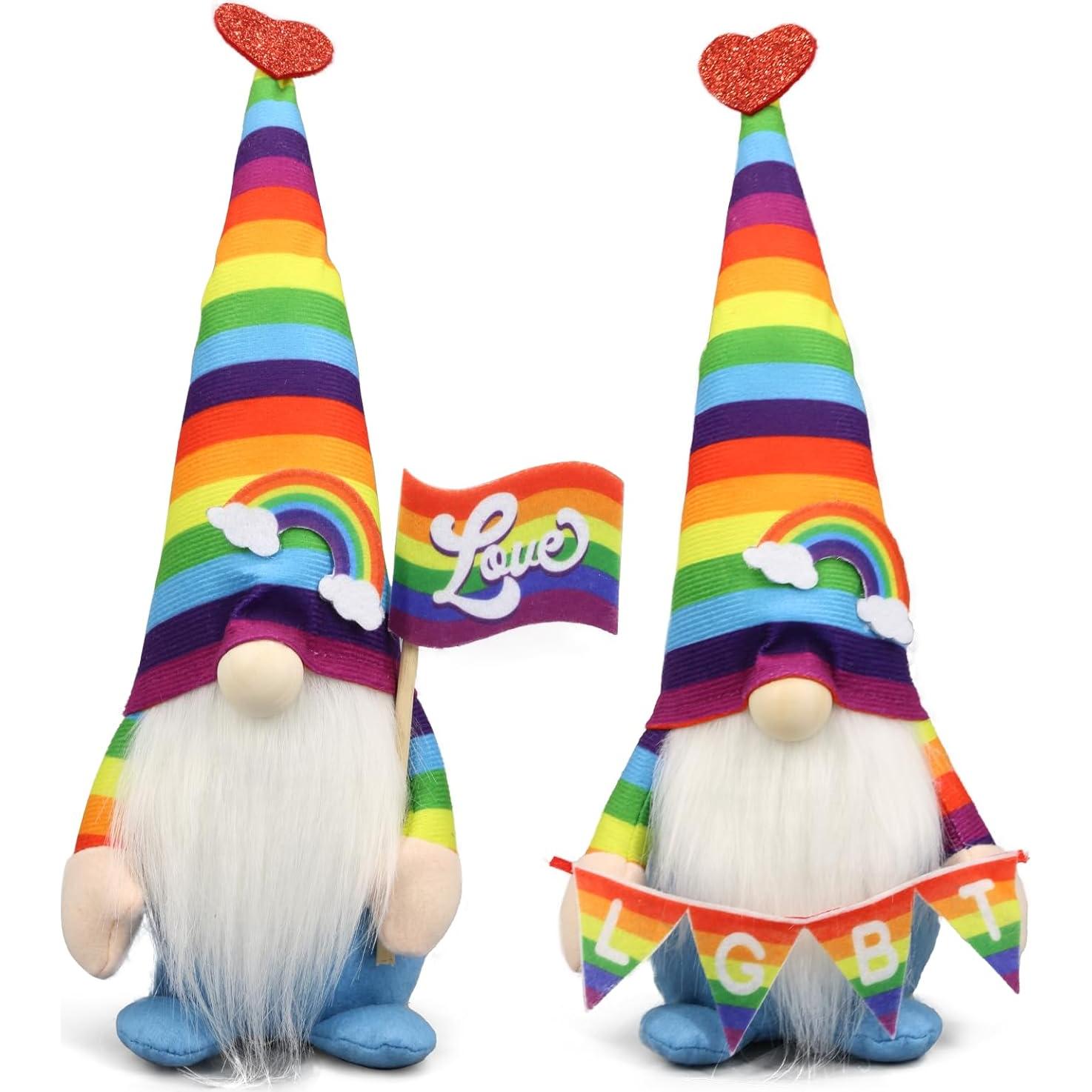 Gnomos de Peluche del Orgullo Gay 2PCS - Decoración Arcoíris