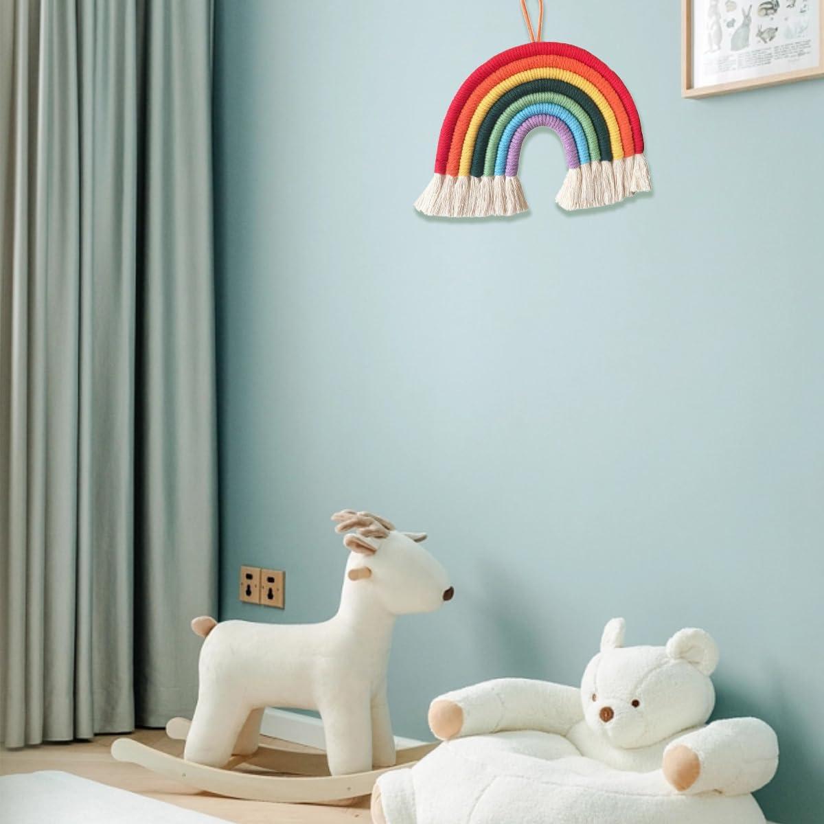 Adorno de Tejido HEISIPU Arcoíris Colorido para Pared