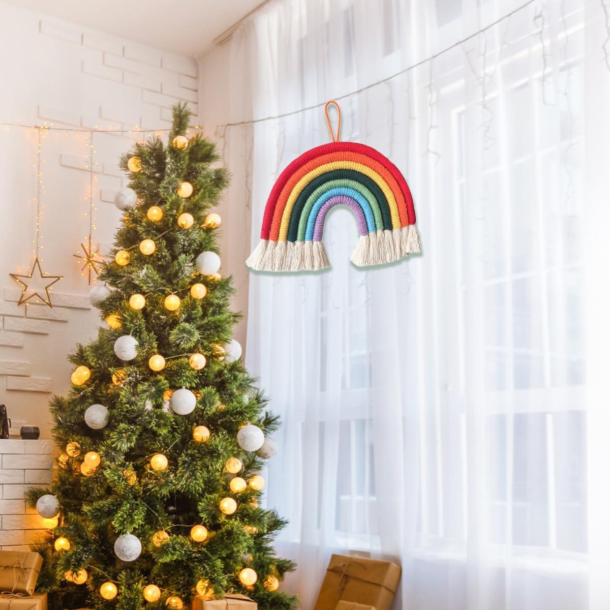 Adorno de Tejido HEISIPU Arcoíris Colorido para Pared