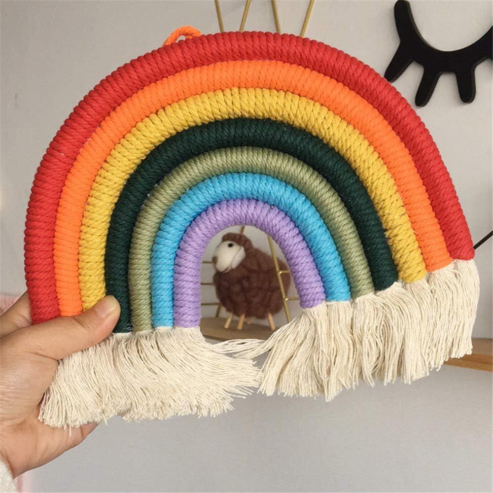 Adorno de Tejido HEISIPU Arcoíris Colorido para Pared