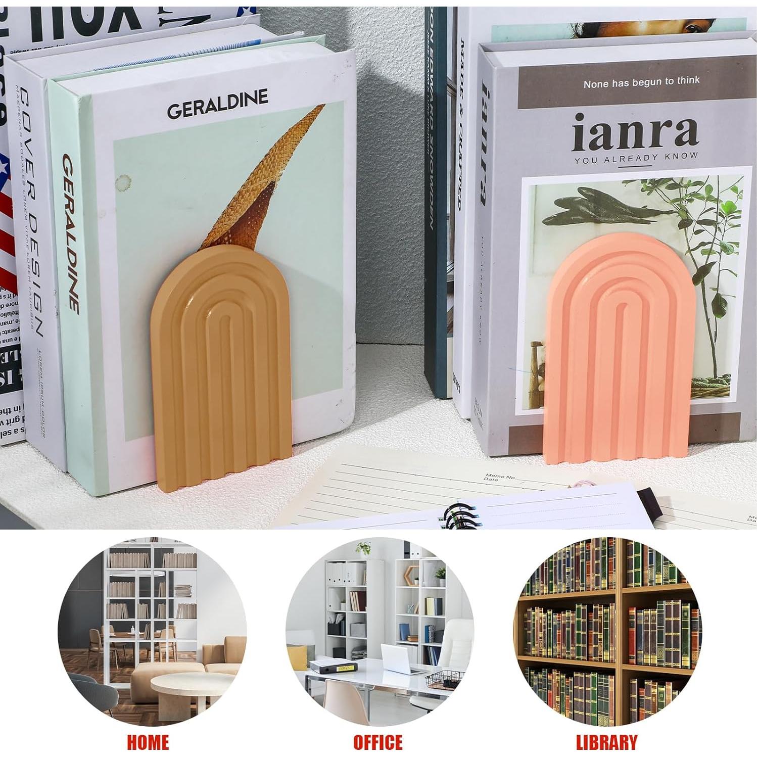 Soporte de Libros Arco Harloon 4 Piezas Madera y Metal