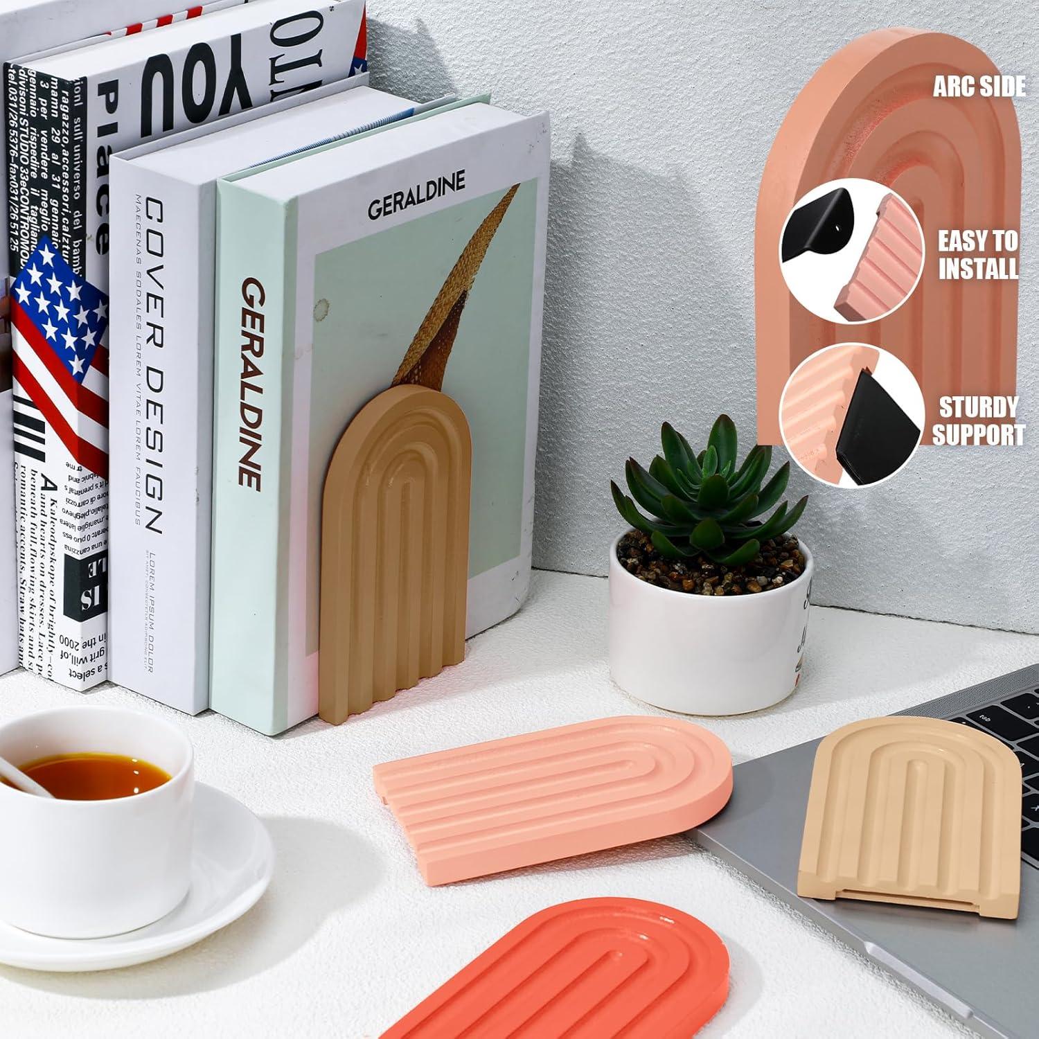 Soporte de Libros Arco Harloon 4 Piezas Madera y Metal