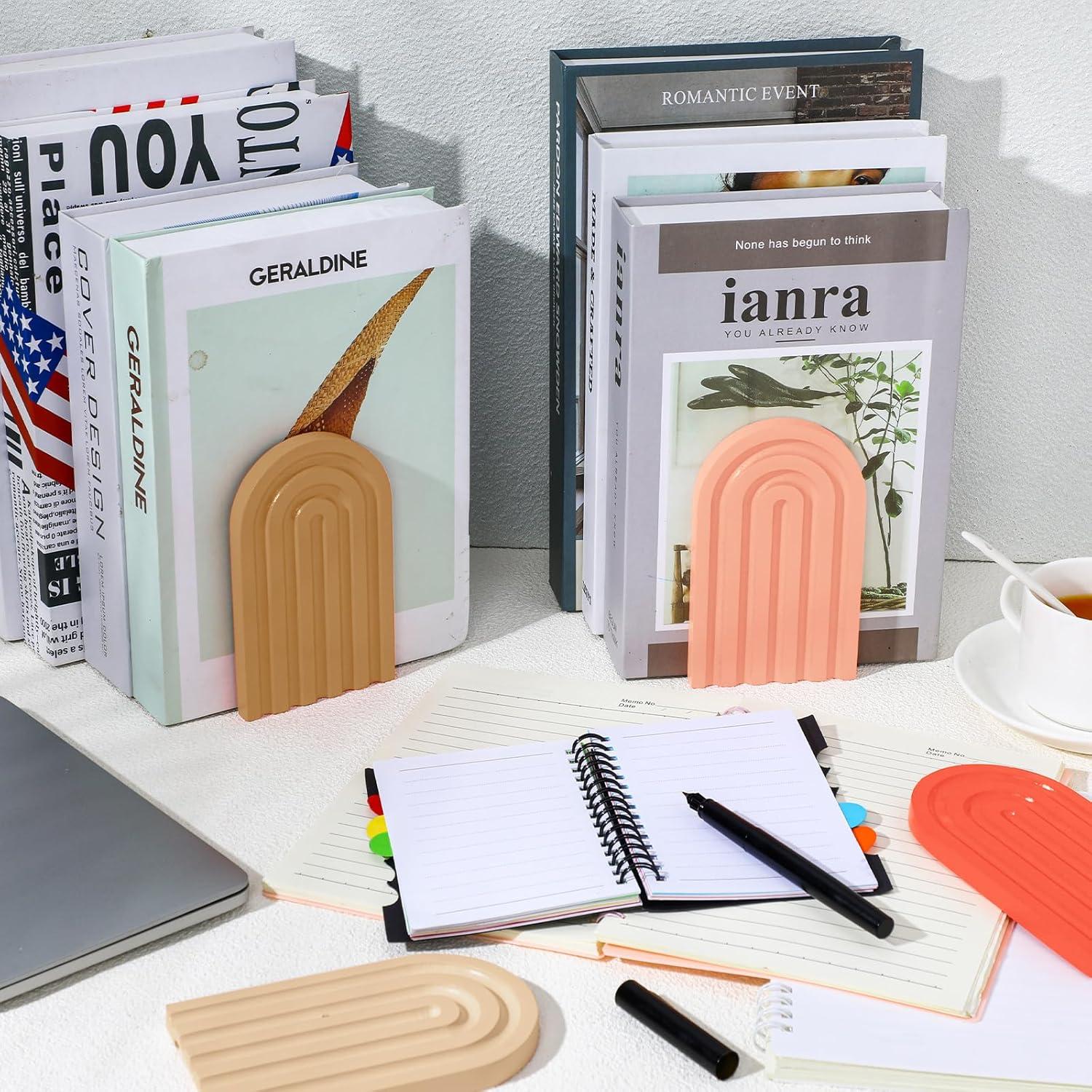 Soporte de Libros Arco Harloon 4 Piezas Madera y Metal