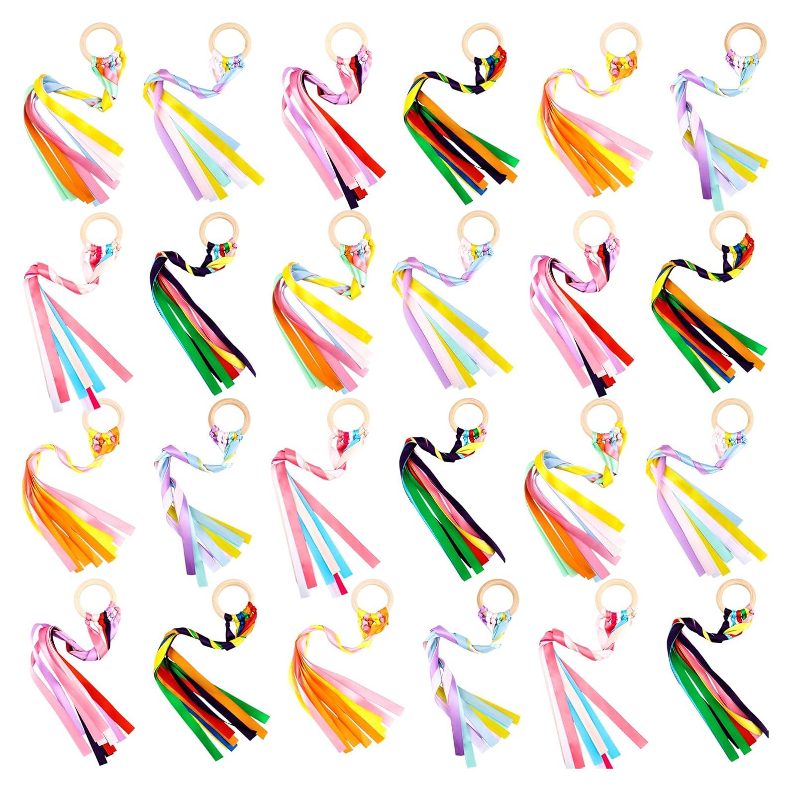 Paquete de 24 cometas de mano arcoíris Kugliwa para niños
