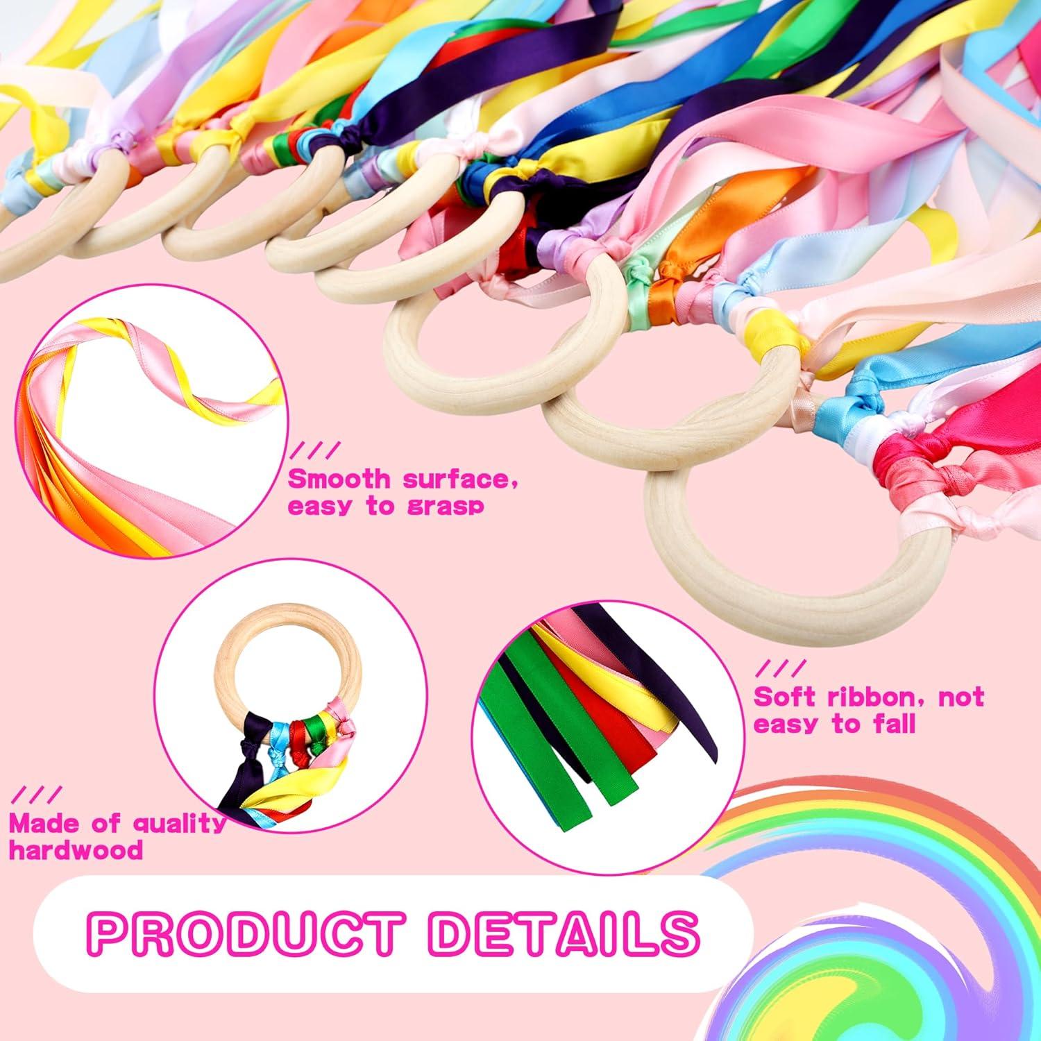 Paquete de 24 cometas de mano arcoíris Kugliwa para niños