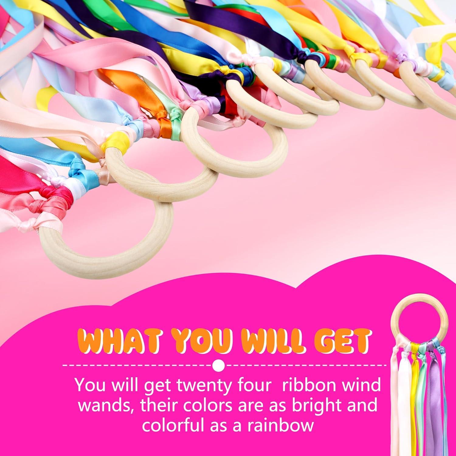 Paquete de 24 cometas de mano arcoíris Kugliwa para niños