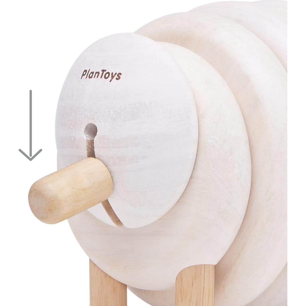 PlanToys Oveja de Enhebrar Juguete de Madera 8.9x8.1x13.5cm