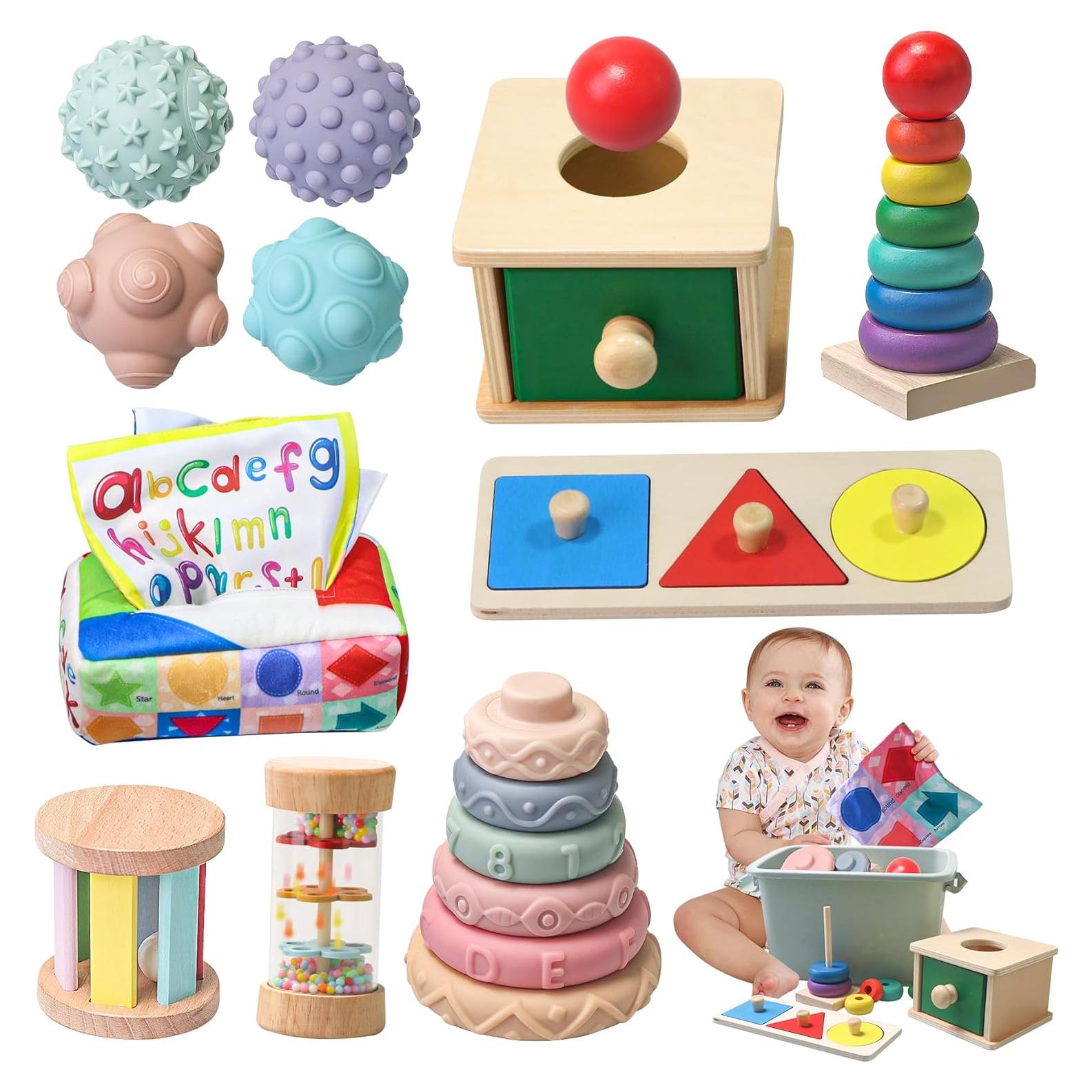 Juguetes Montessori Tooysea 8 en 1 para Bebés 6-18 Meses