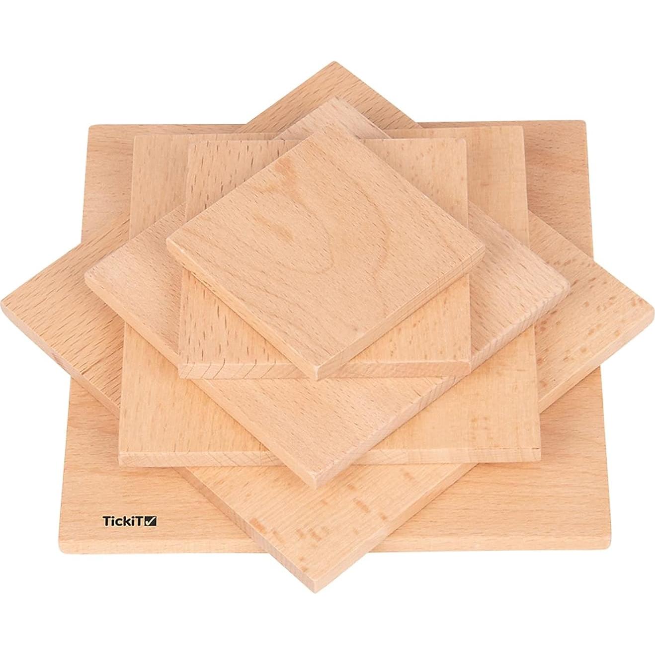 Paneles de Madera TickiT - Set de 6 Cuadrados Apilables