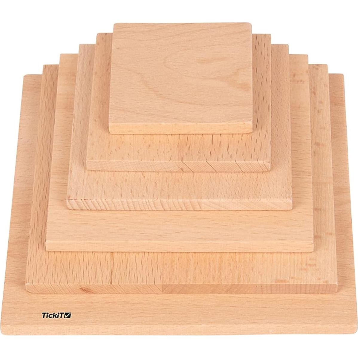 Paneles de Madera TickiT - Set de 6 Cuadrados Apilables