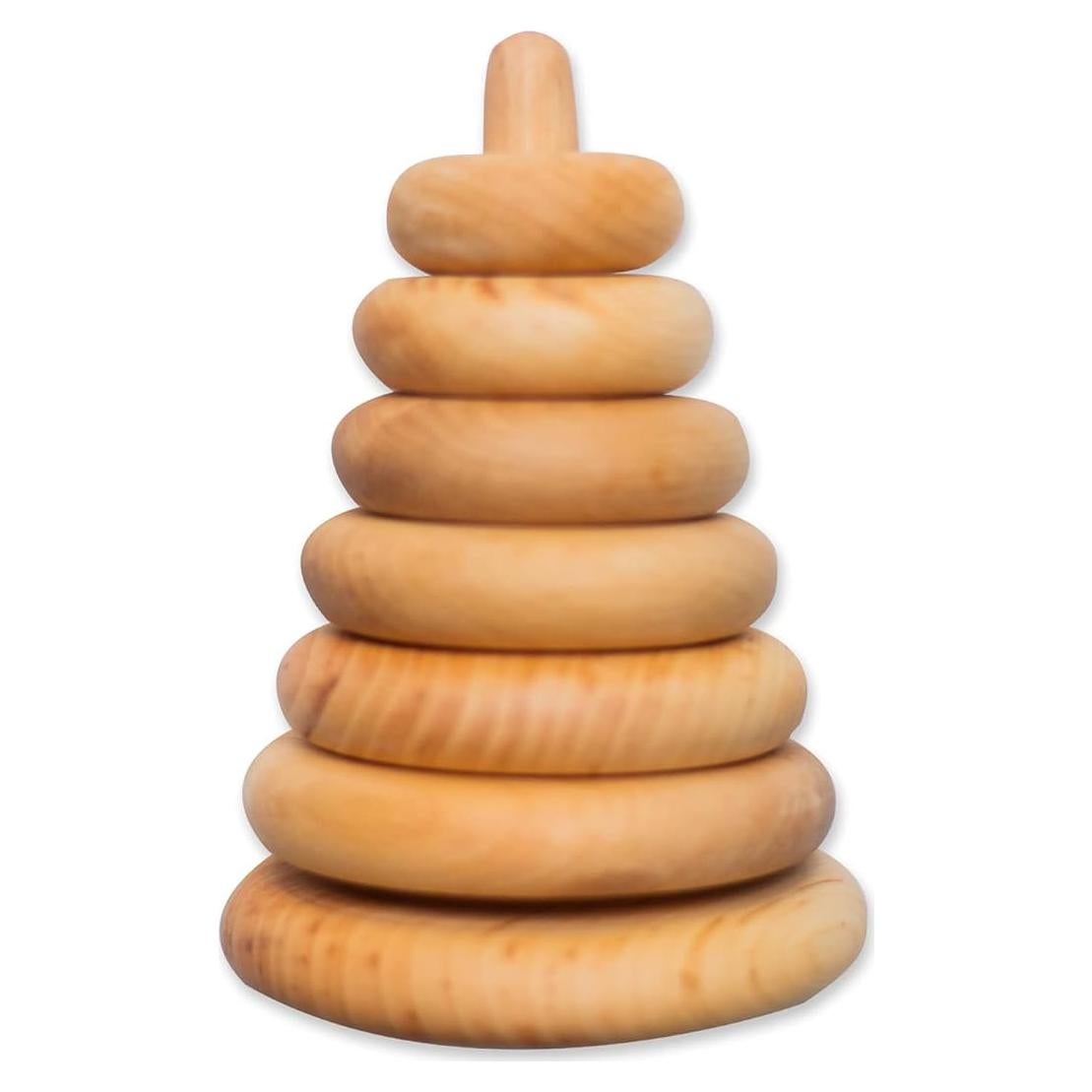 Juguete de Apilamiento de Anillos de Madera BUSY PUZZLE 12-36 meses