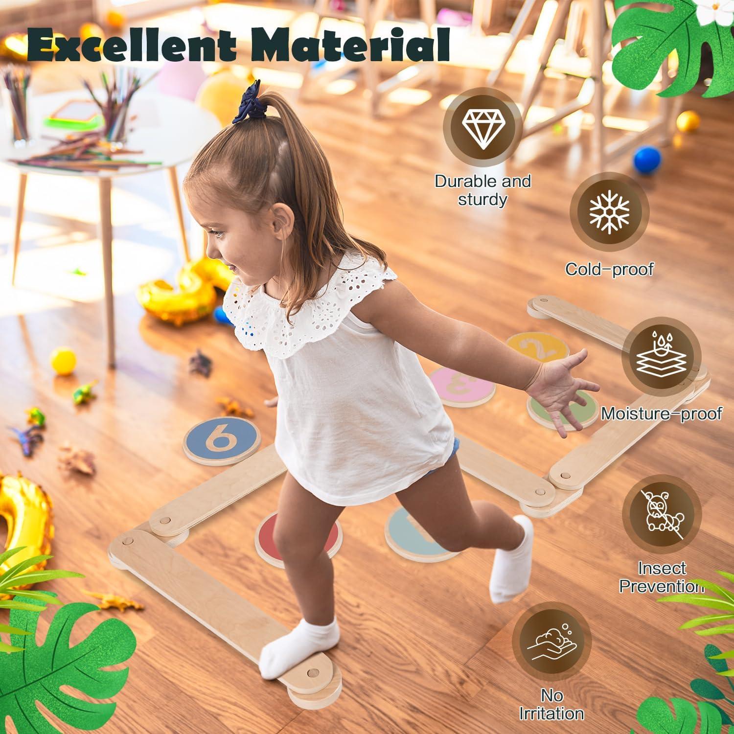 Viga de Equilibrio de Madera XYMERO para Niños 3-5 Años